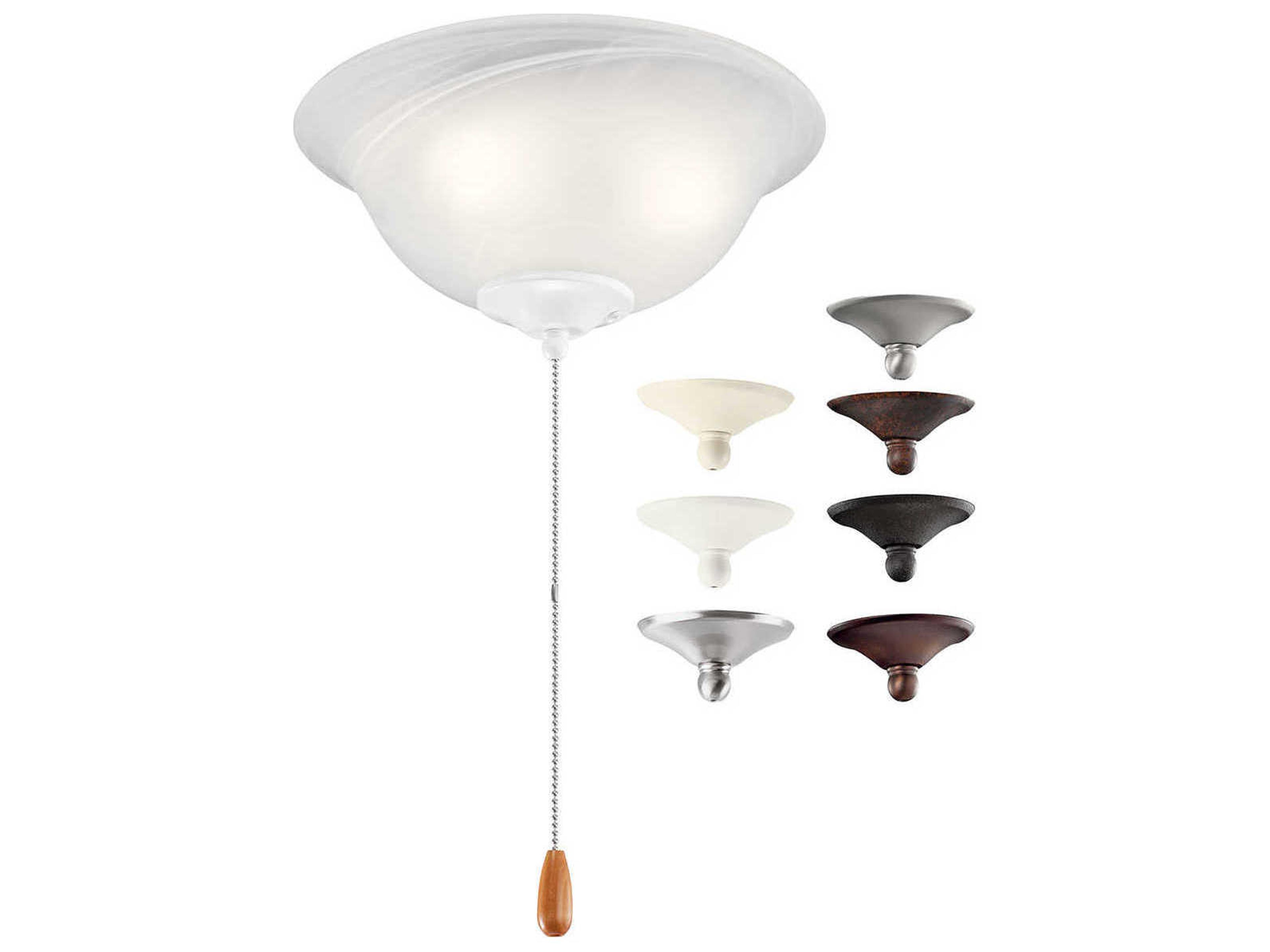 Kichler White Alabaster Swirl Glass LED Fan Light Kit