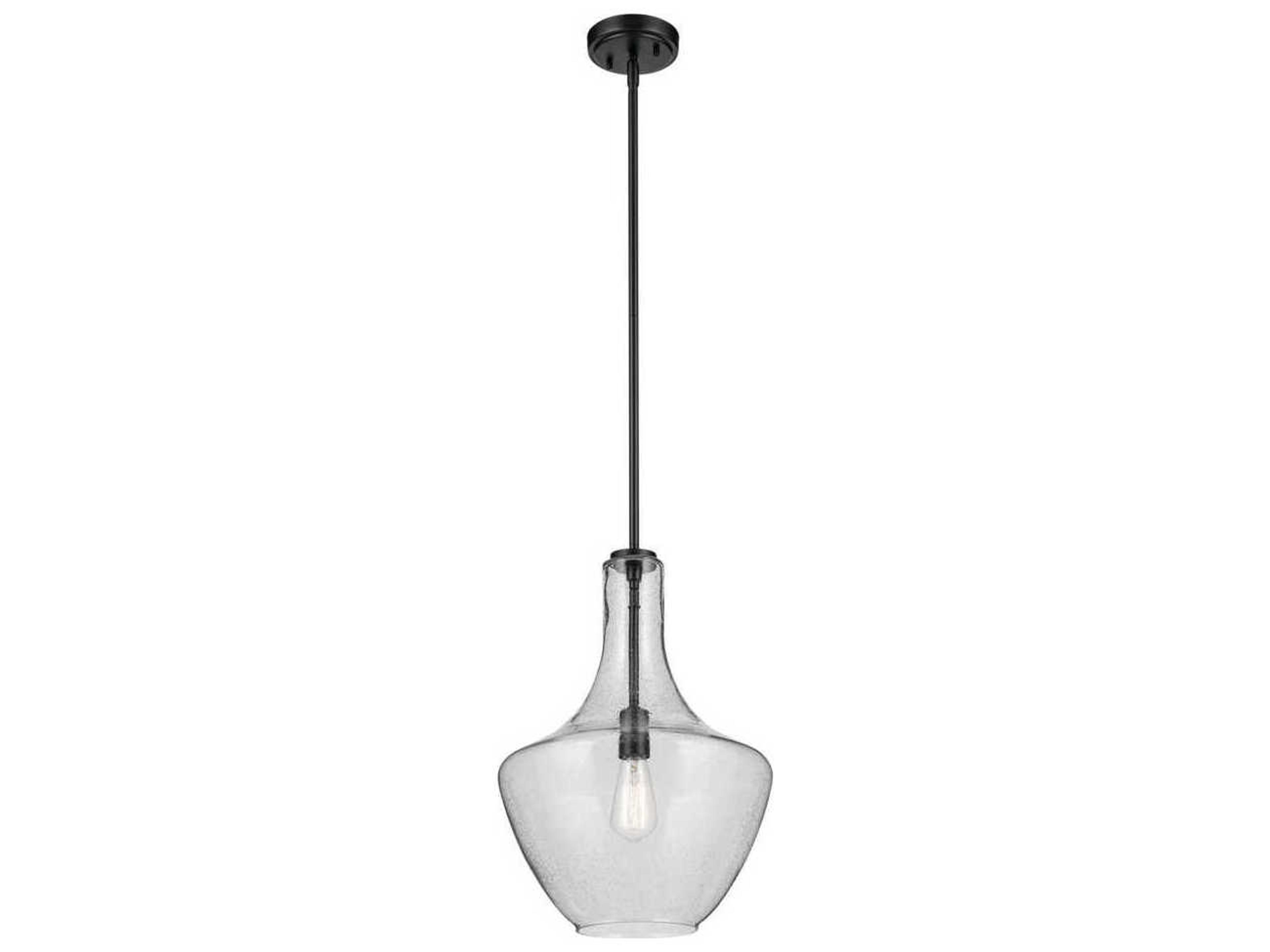 Everly 1-Light Black Bell Pendant