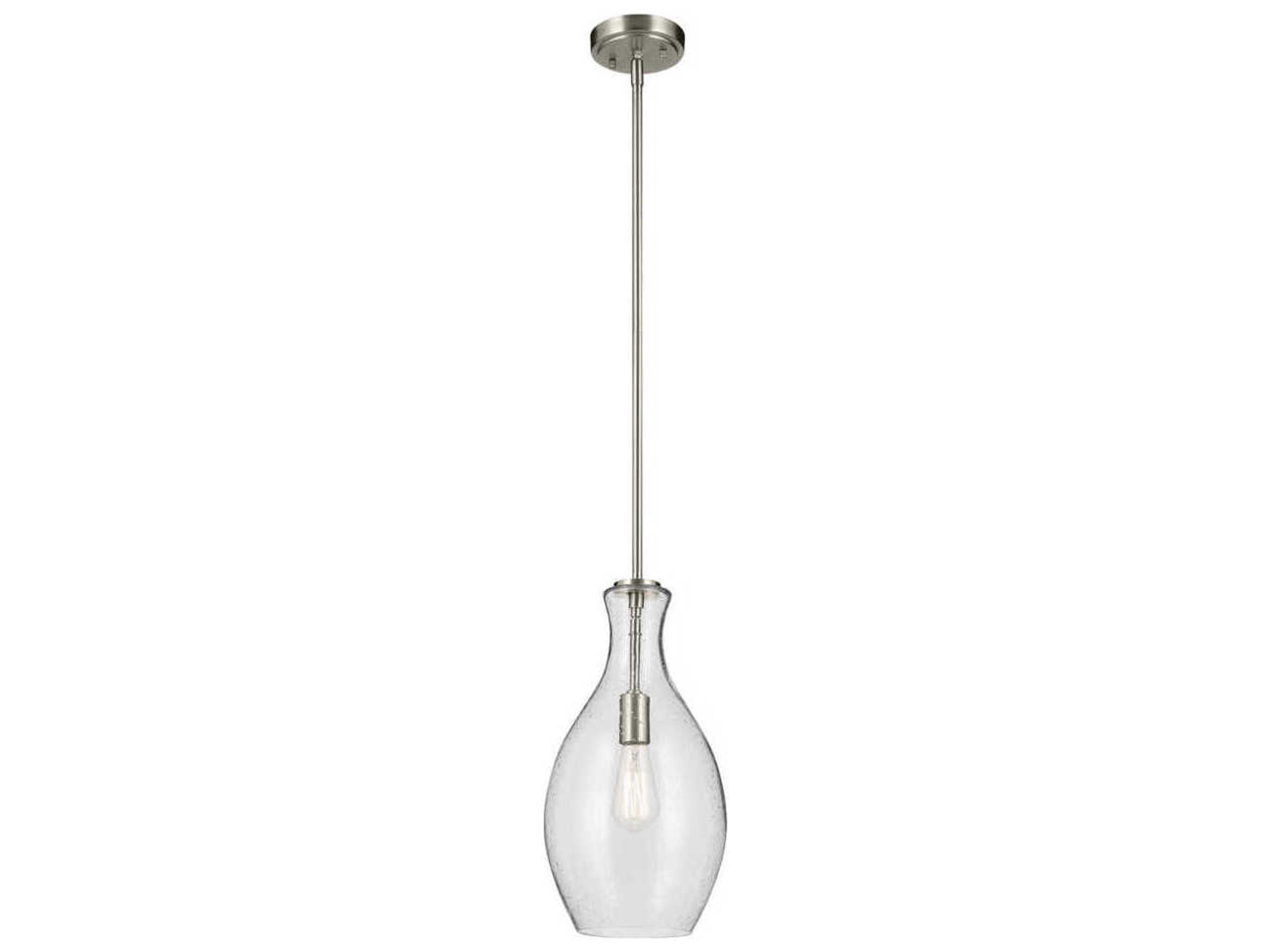 Everly 1-Light Brushed Nickel Bell Mini Pendant