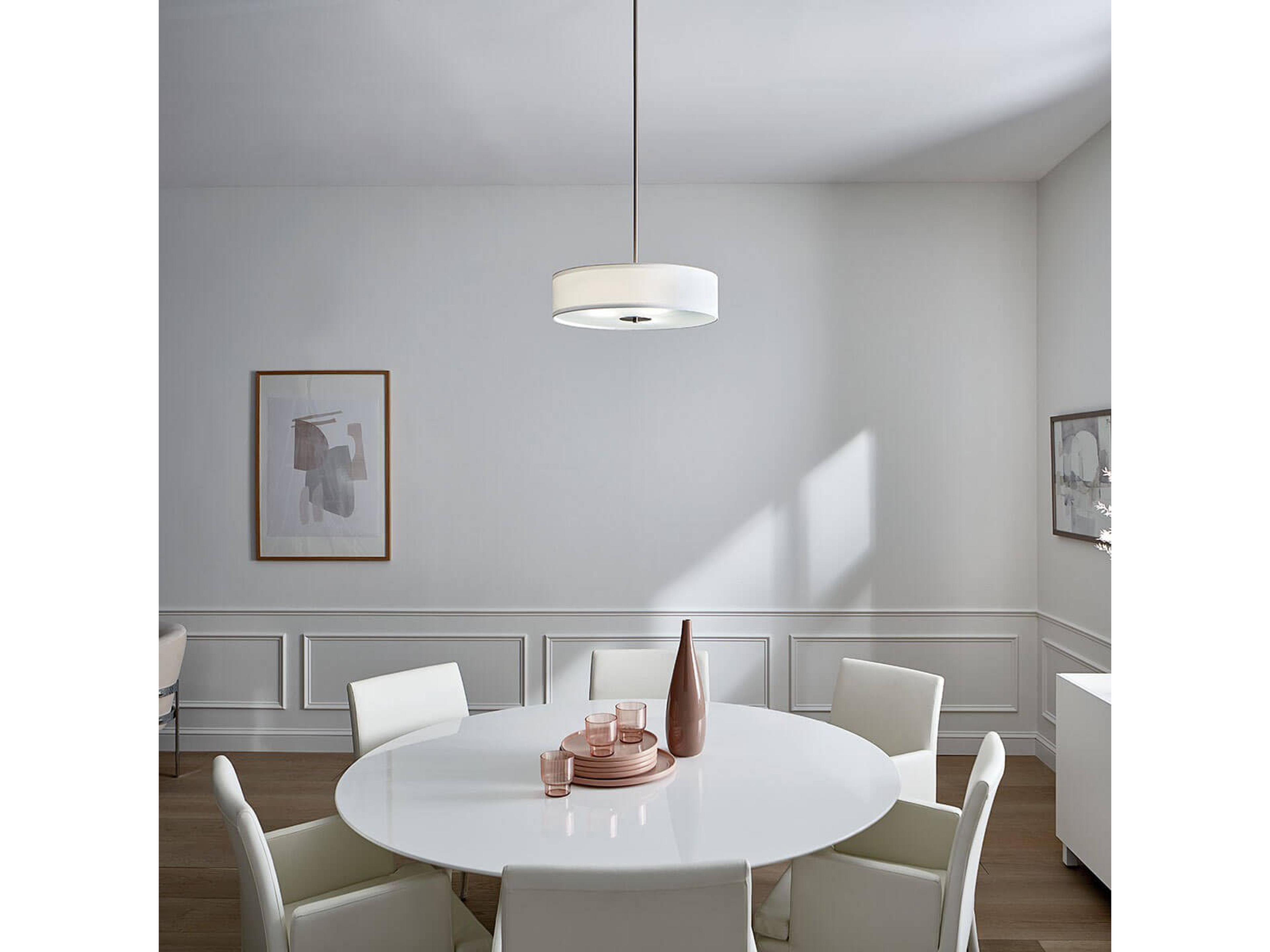 Kichler 3-Light Olde Bronze Glass Drum Round Pendant