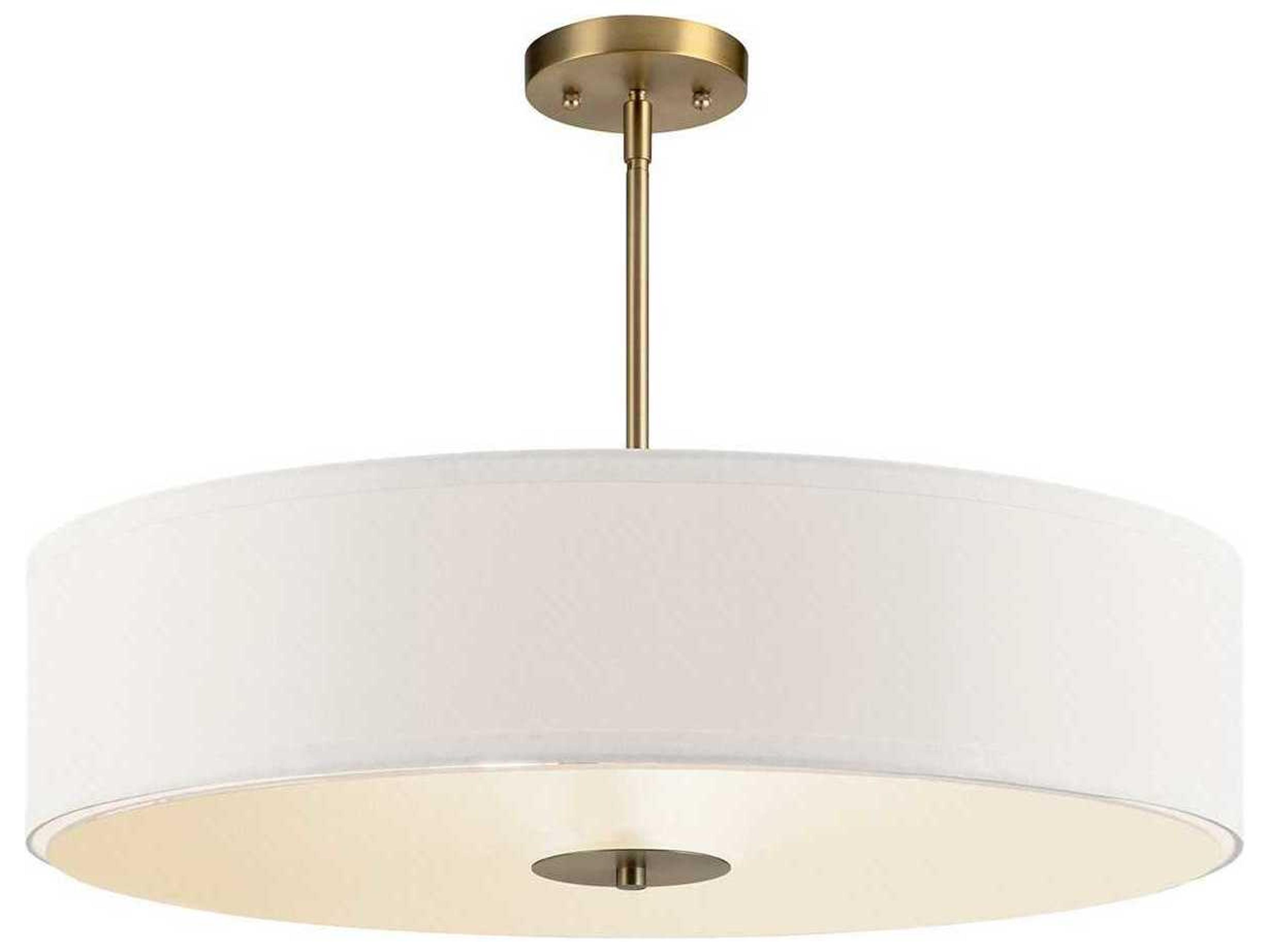 Kichler 3-Light Classic Bronze Glass Drum Round Pendant