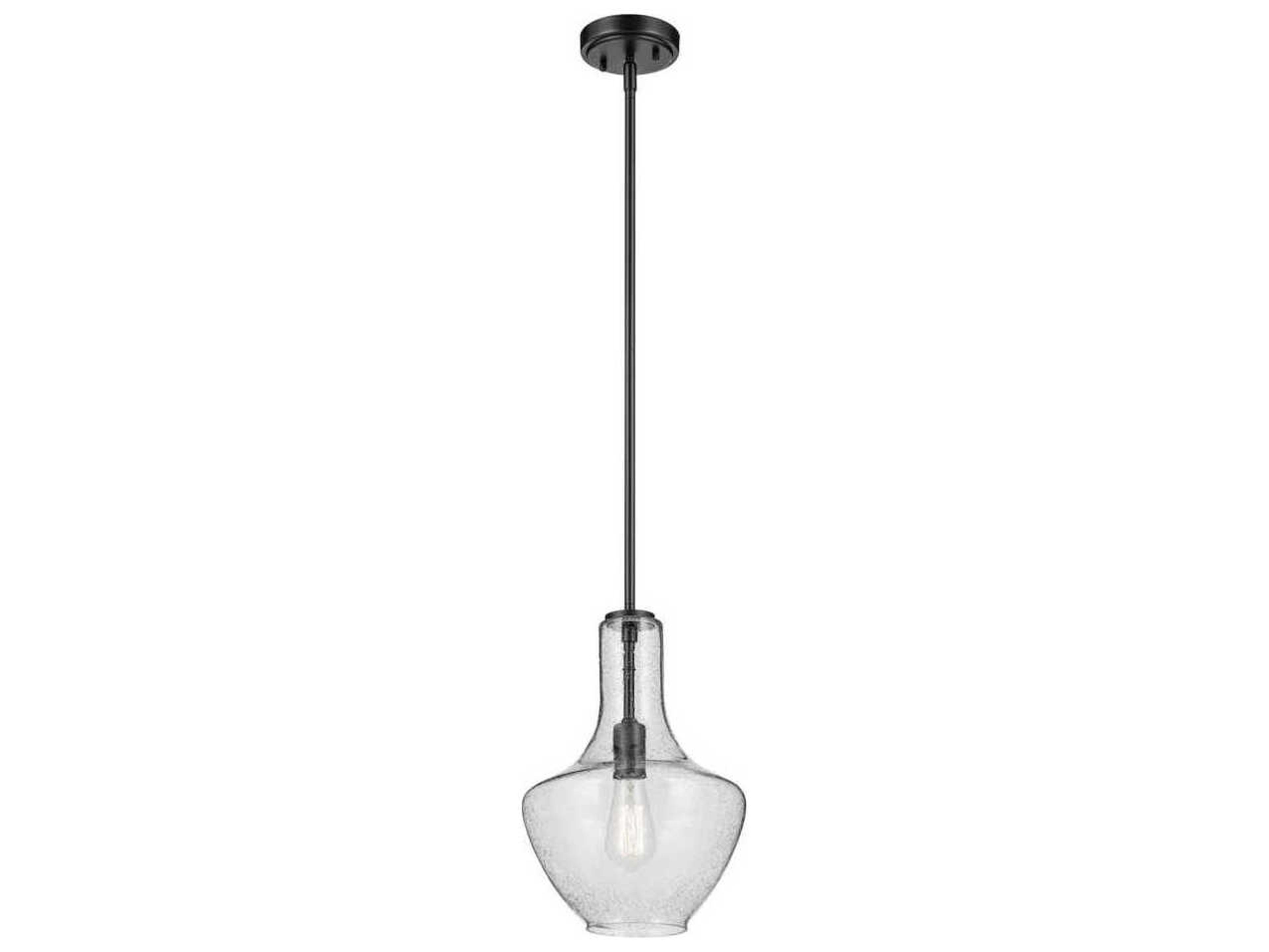 Everly 1-Light Black Bell Mini Pendant