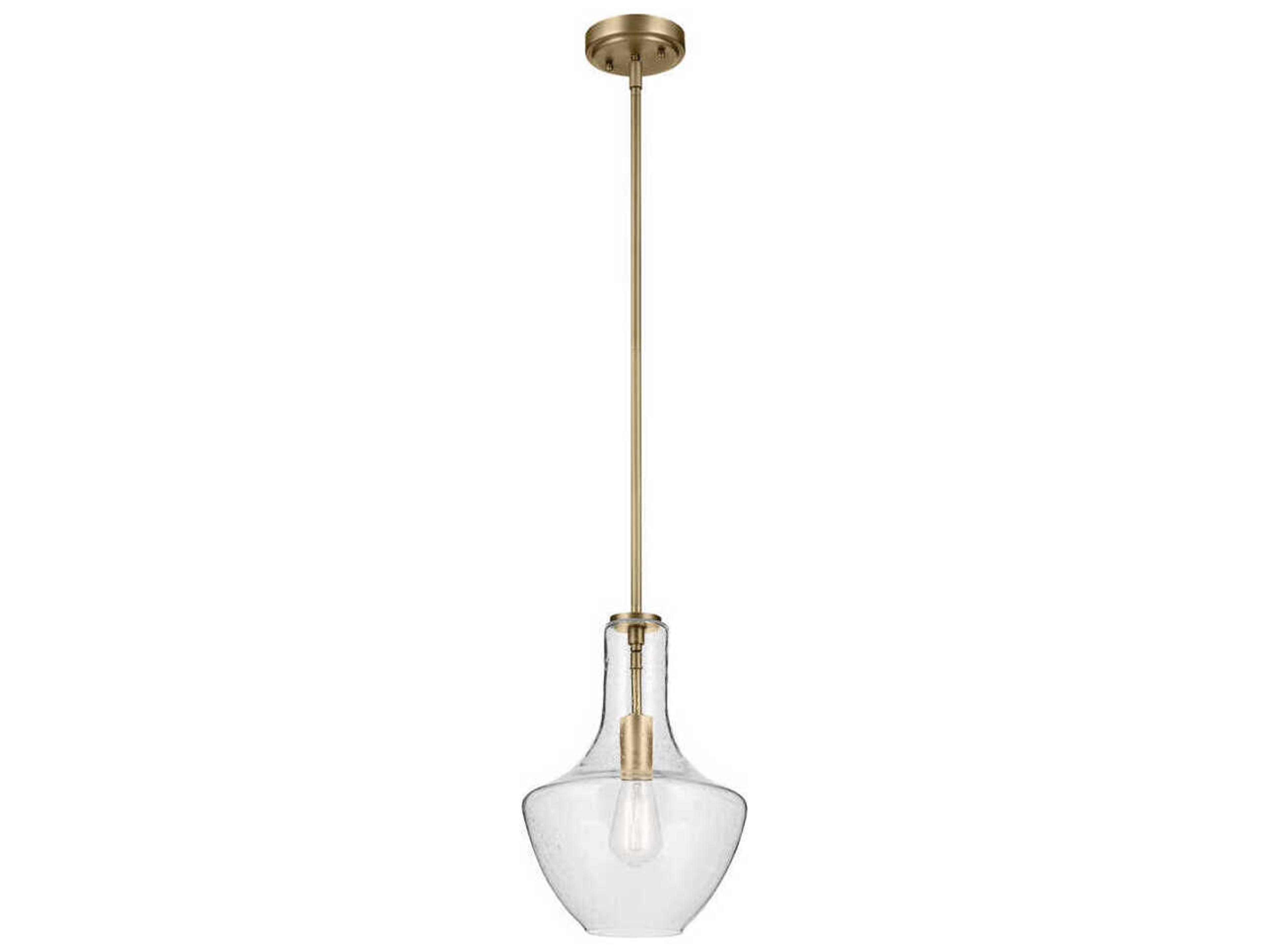 Everly 1-Light Natural Brass Bell Mini Pendant