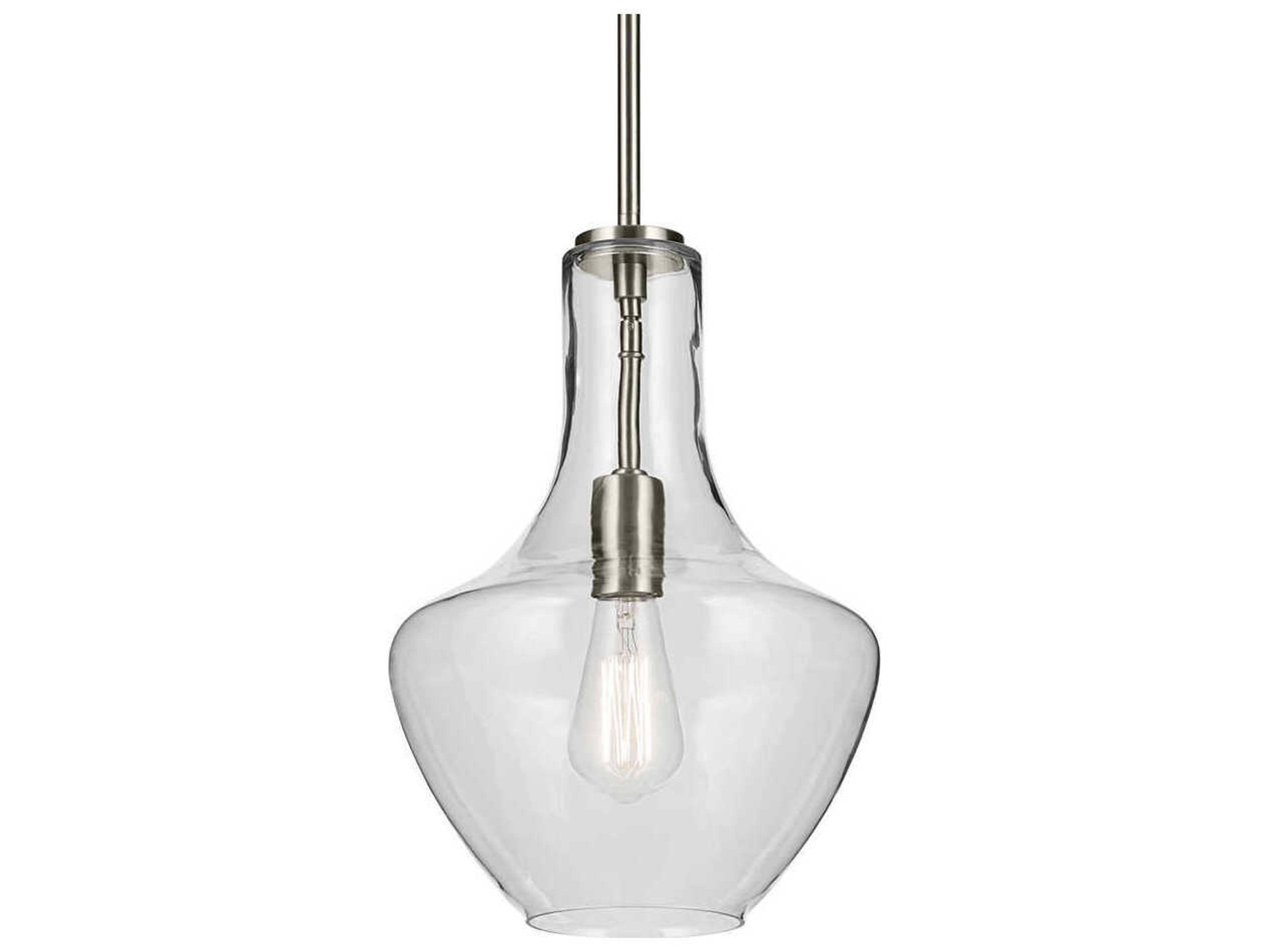 Kichler Everly 1-Light Brushed Nickel Bell Pendant