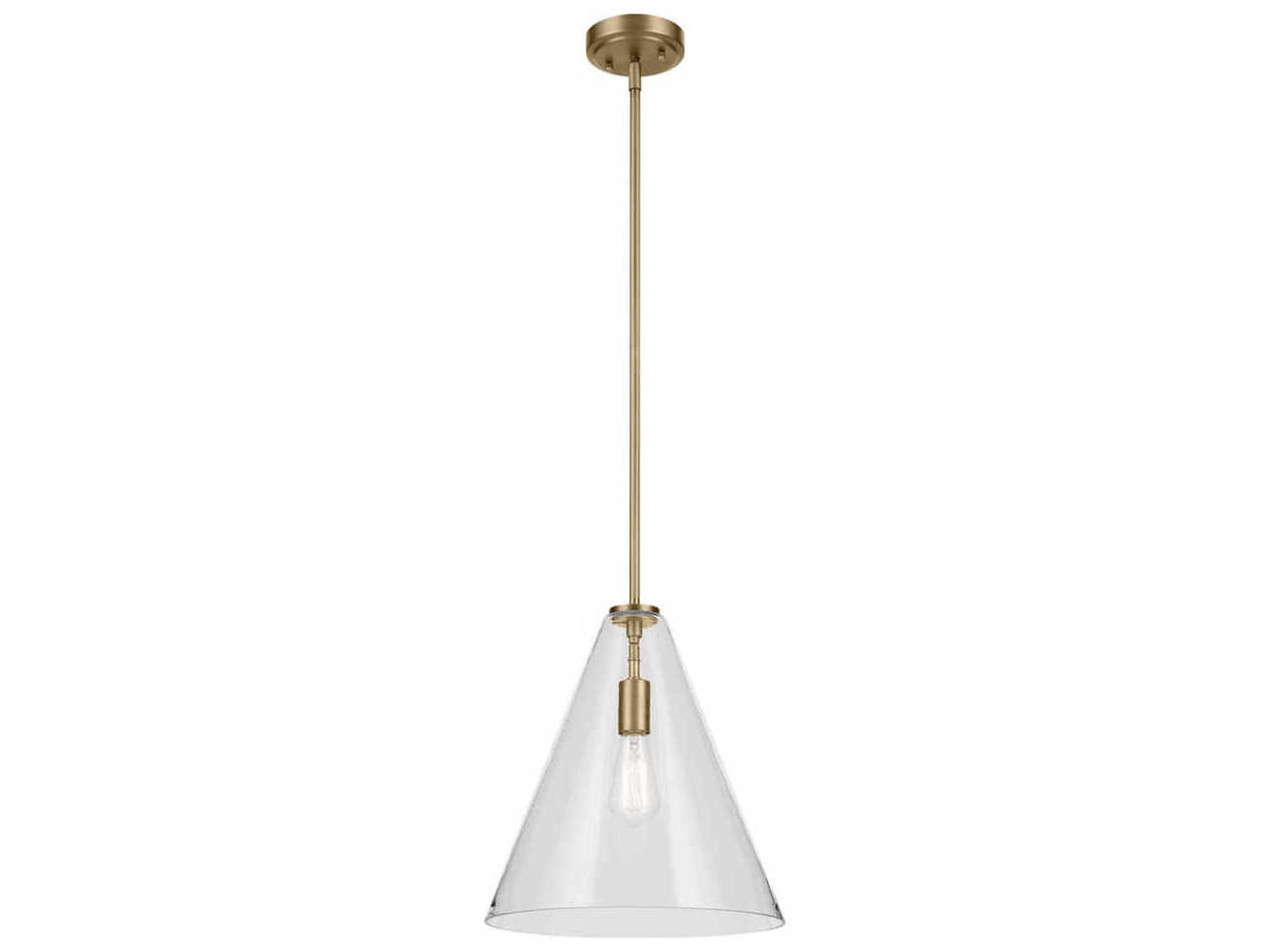 Everly 1-Light Natural Brass Pendant