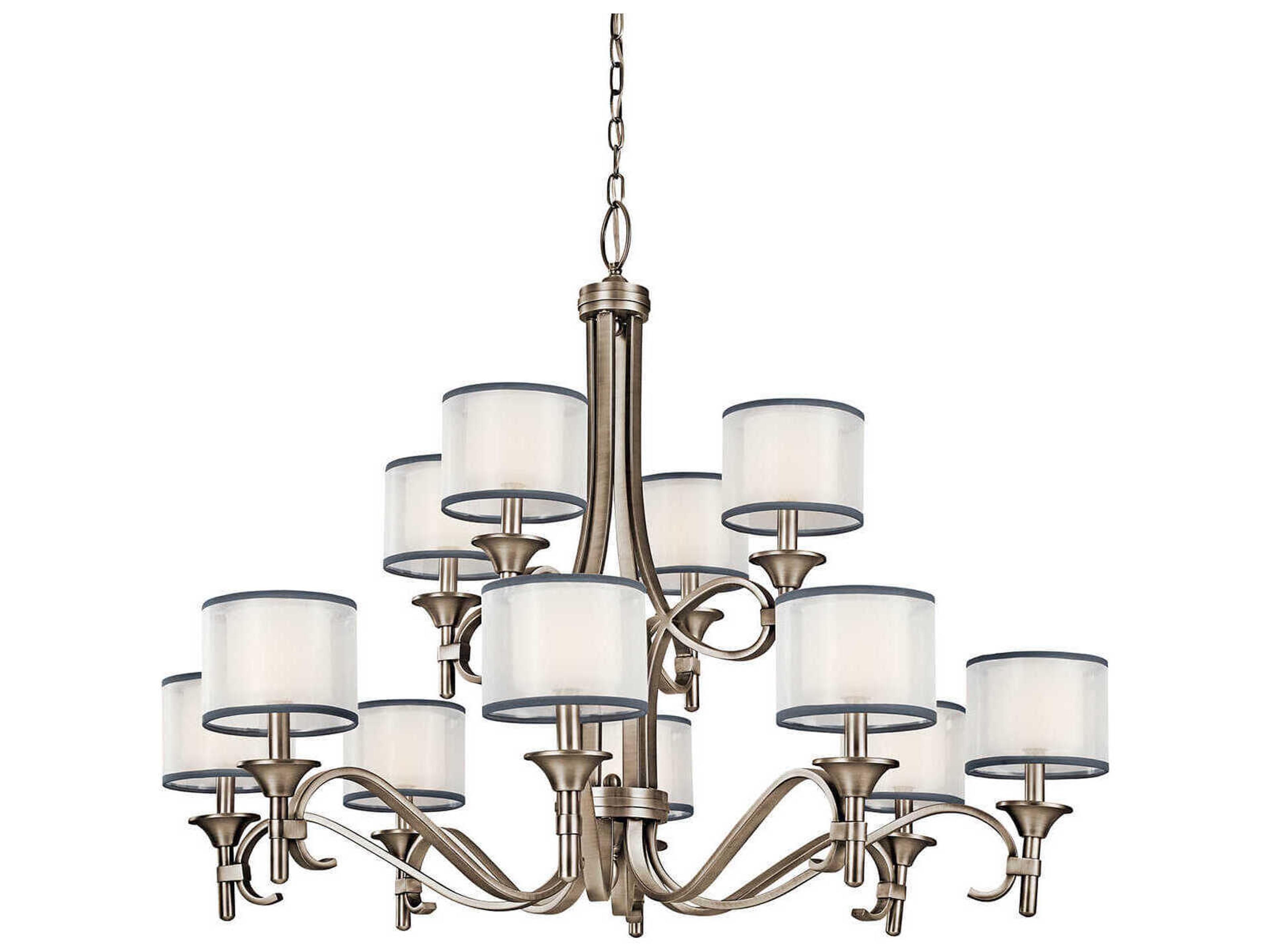 Lacey 12-Light Antique Pewter Tiered Chandelier