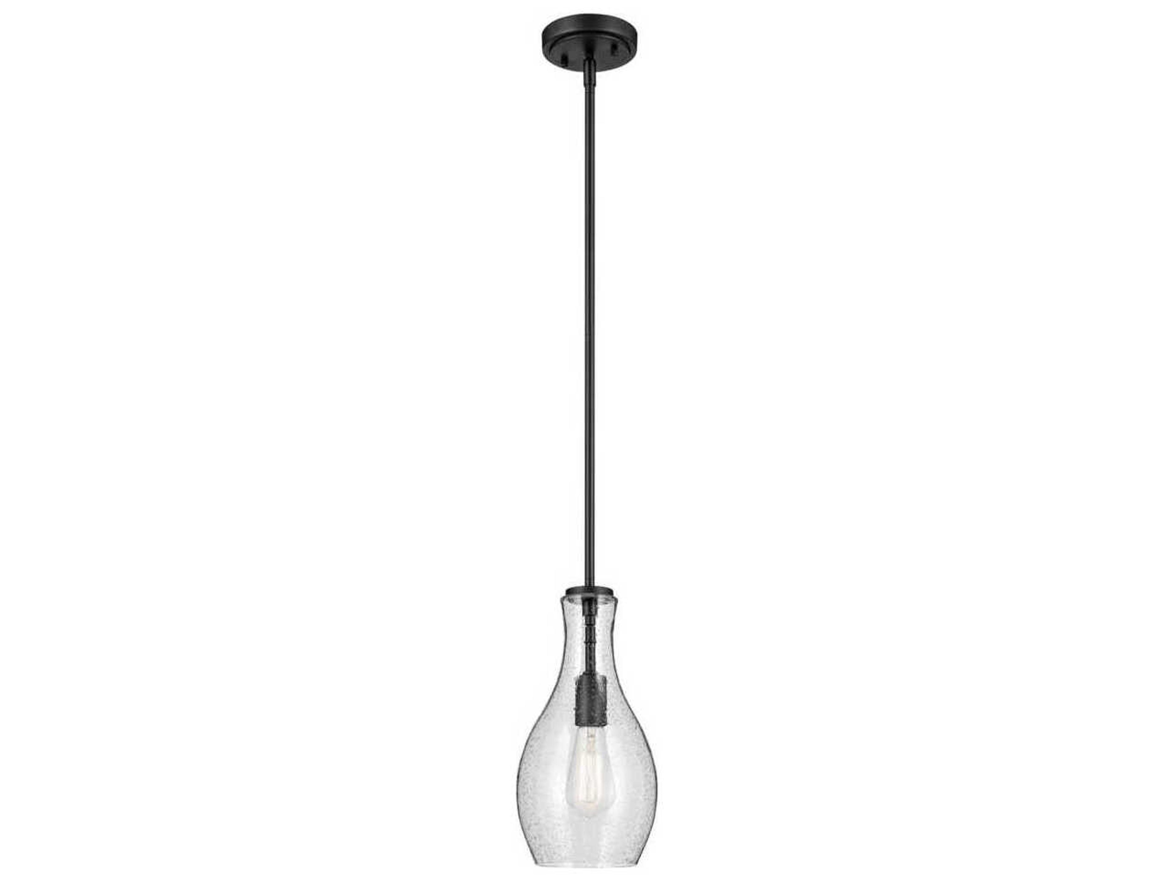 Everly 1-Light Black Bell Mini Pendant
