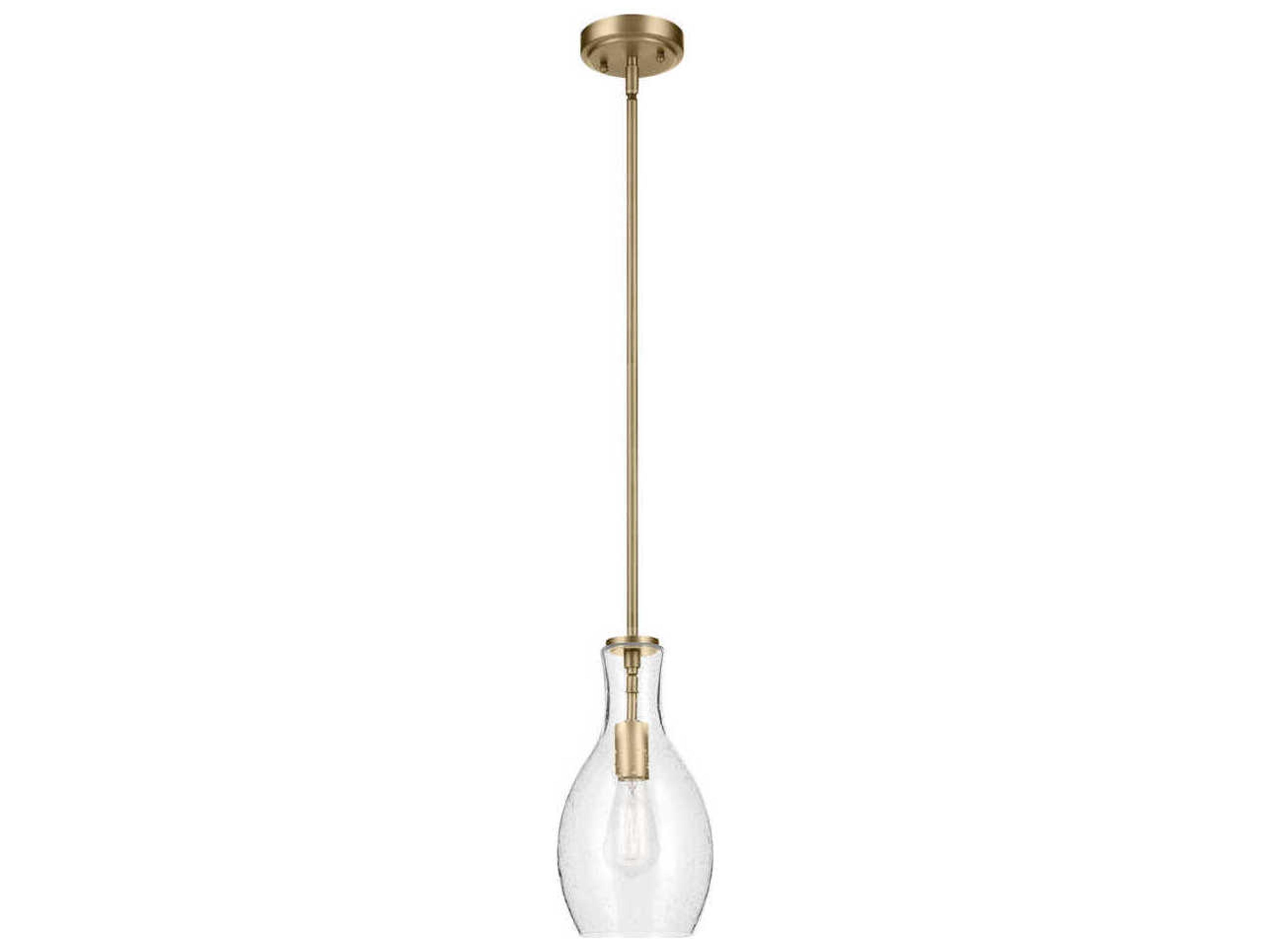 Everly 1-Light Natural Brass Bell Mini Pendant