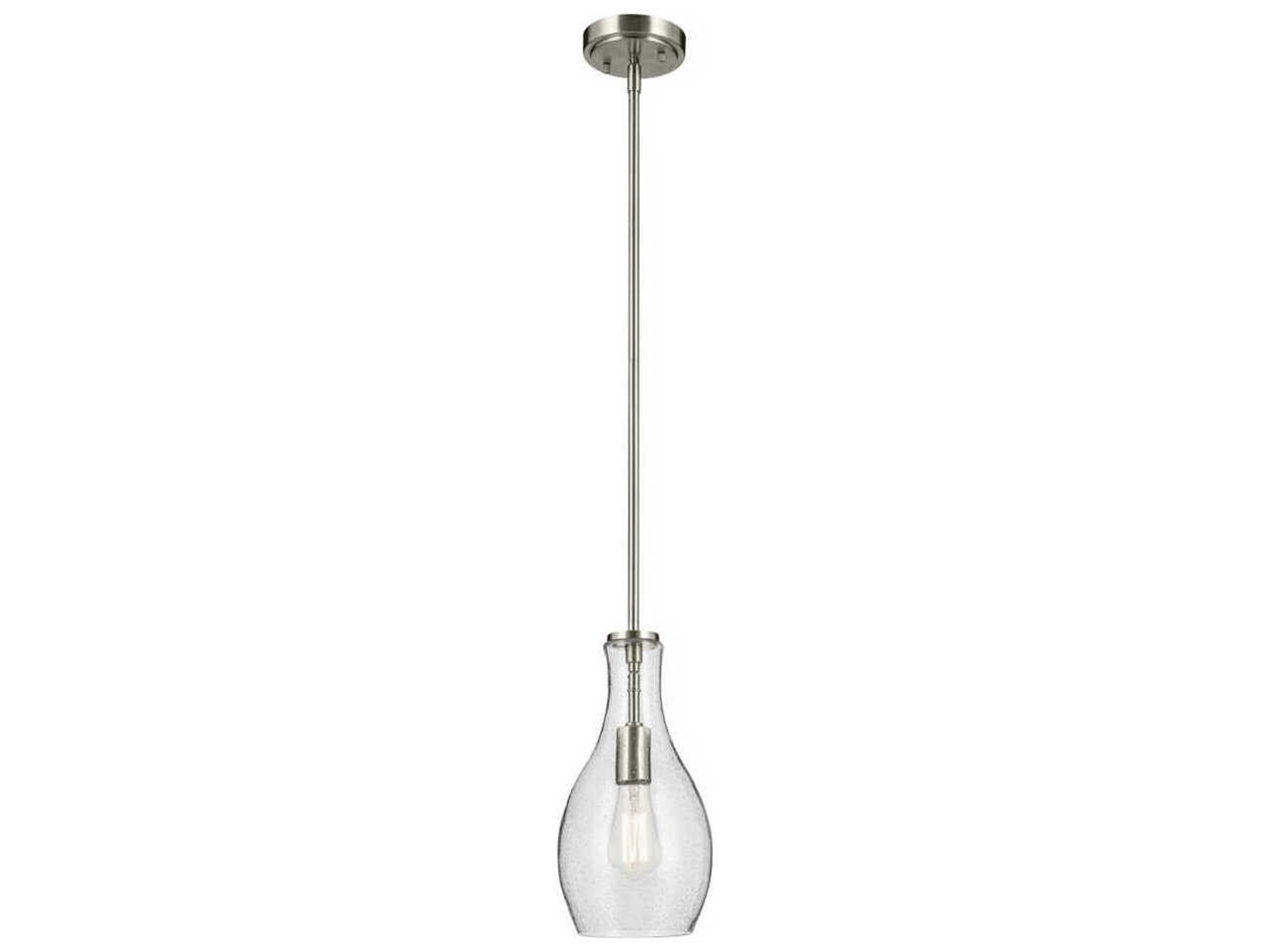 Everly 1-Light Brushed Nickel Bell Mini Pendant