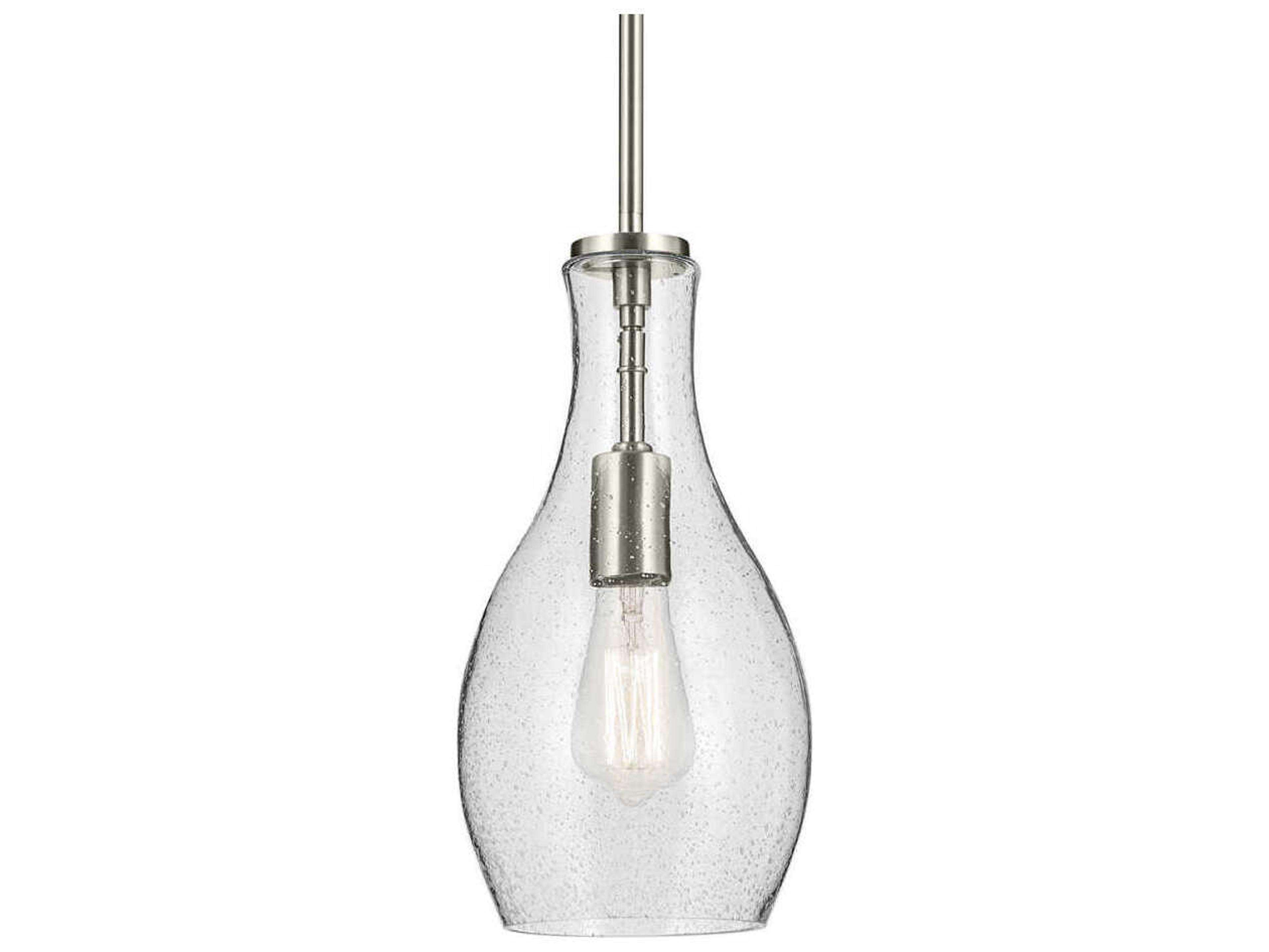 Kichler Everly 1-Light Brushed Nickel Bell Mini Pendant