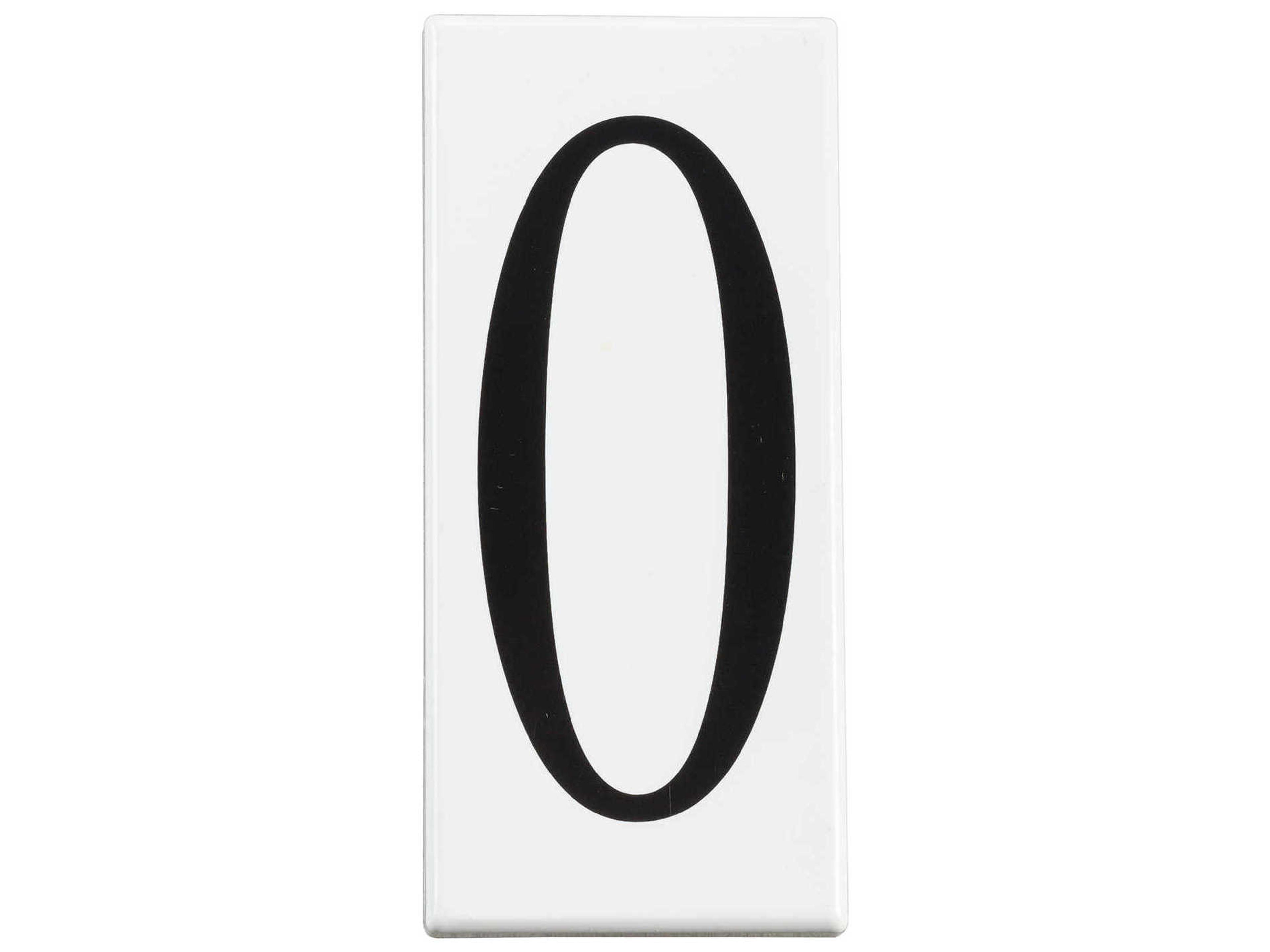 White Addressed Number 0 Panel