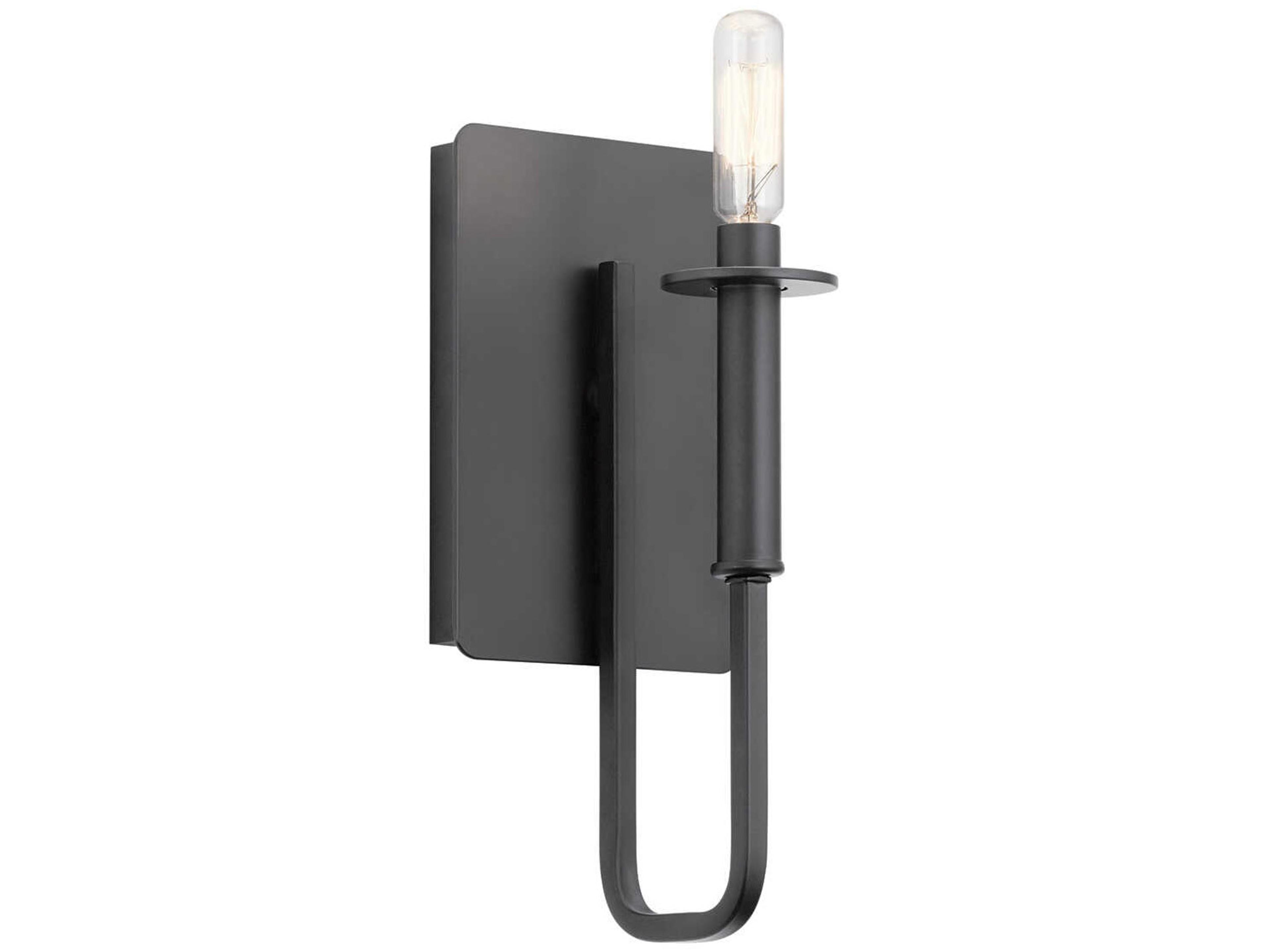 Alden 1-Light Black Wall Sconce