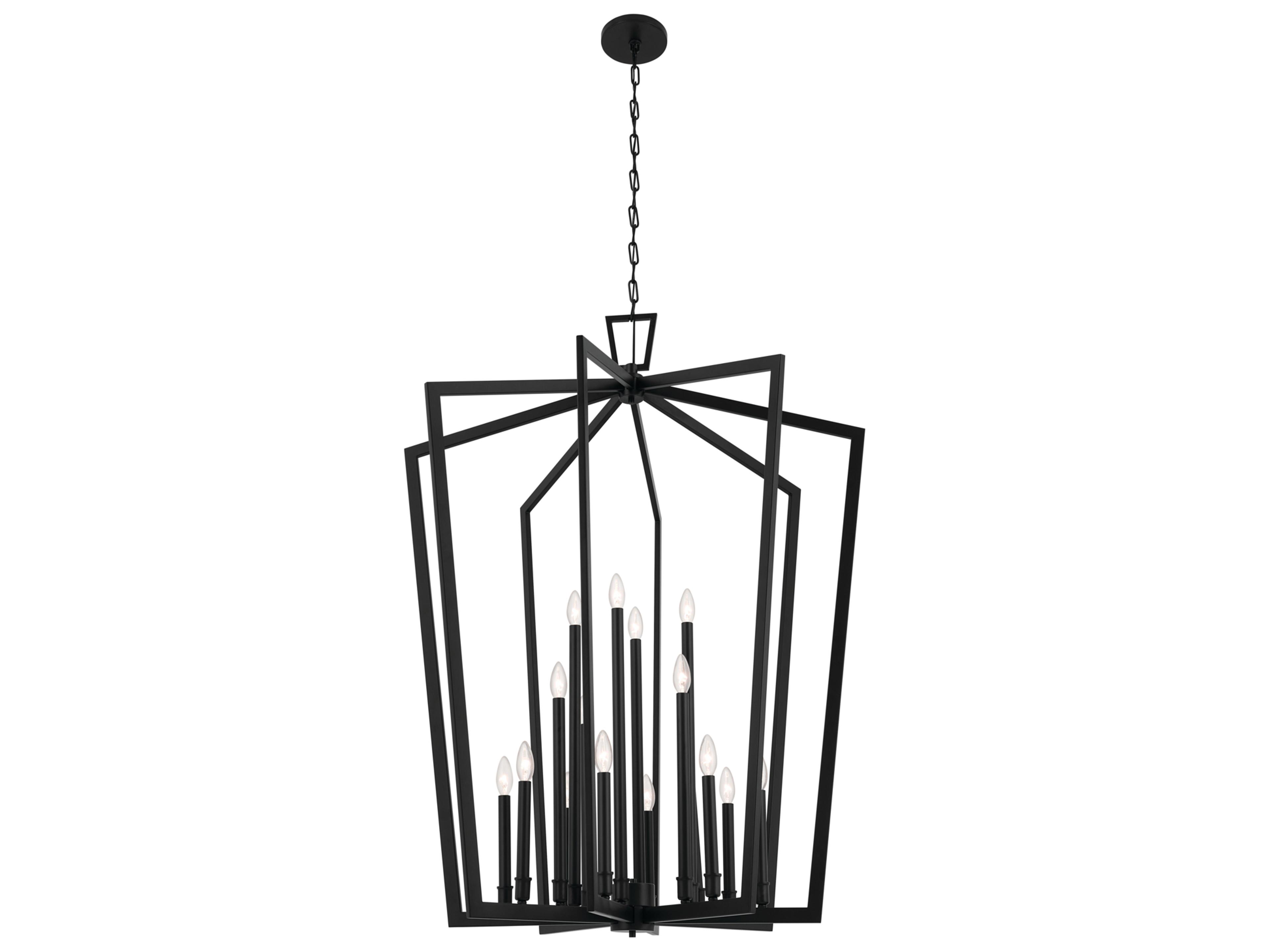 Abbotswell 16-Light Black Geometric Pendant