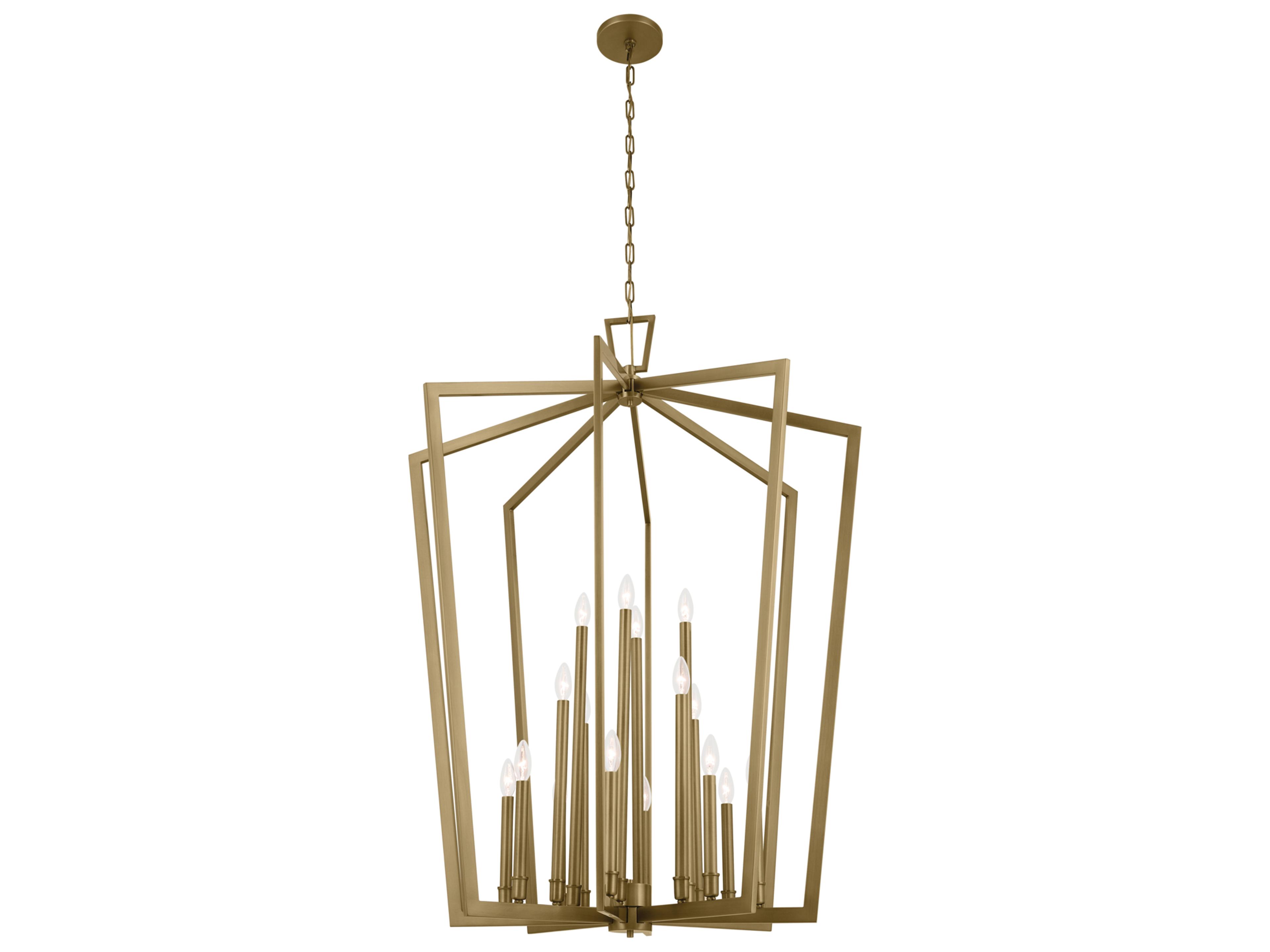 Abbotswell 16-Light Natural Brass Geometric Pendant