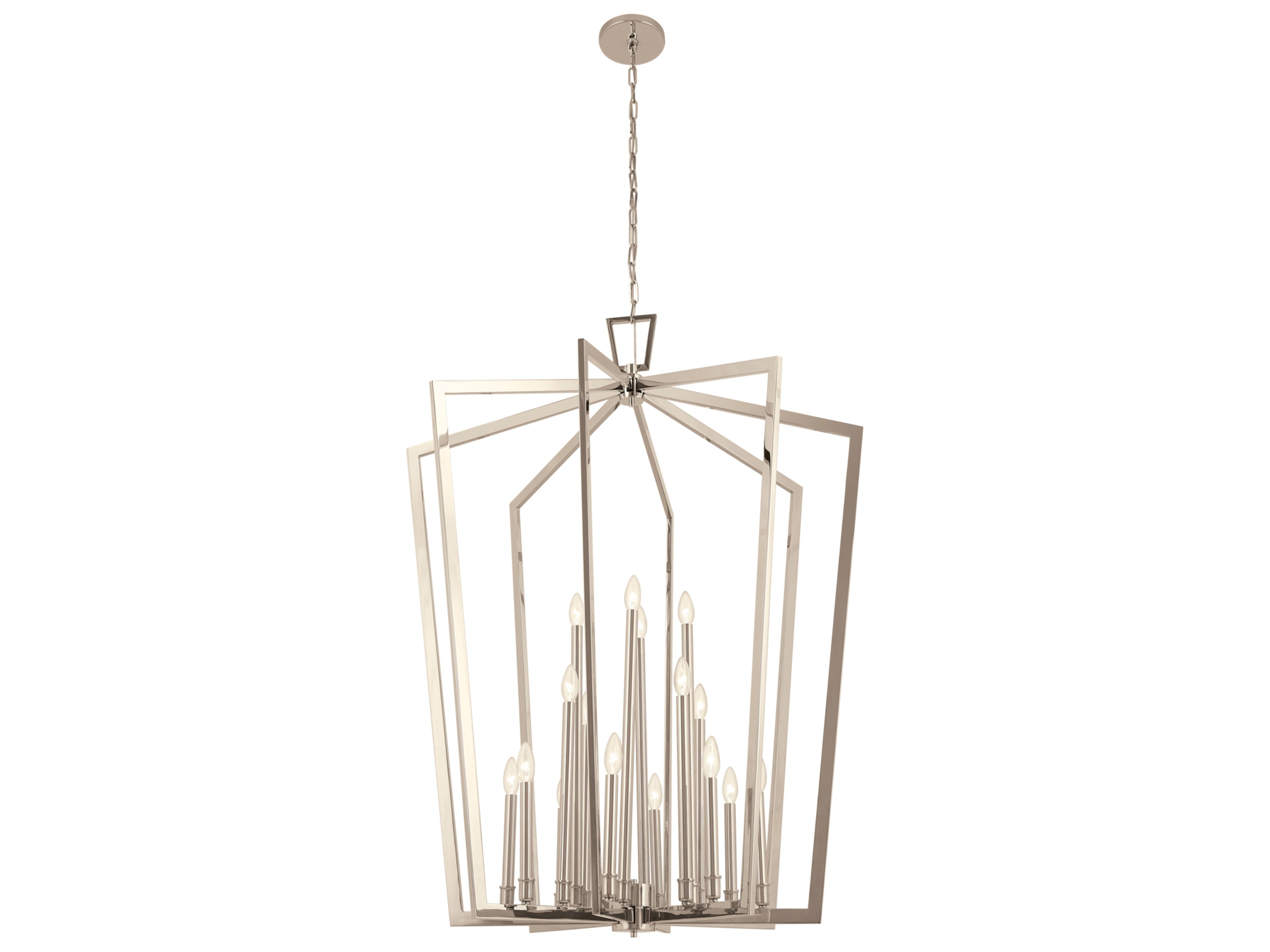 Abbotswell 16-Light Polished Nickel Geometric Linear Pendant