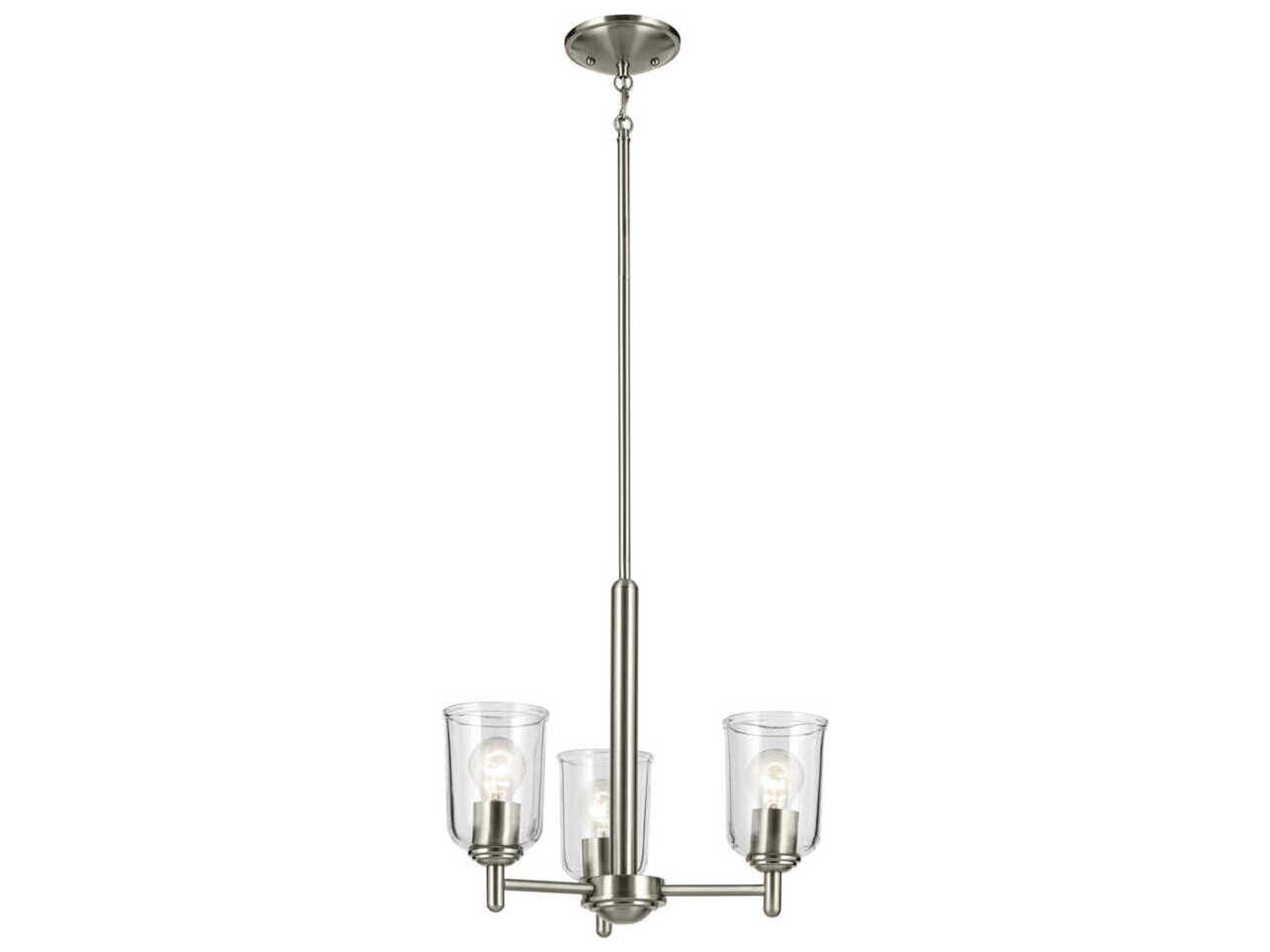 Shailene 3-Light Brushed Nickel Bell Chandelier