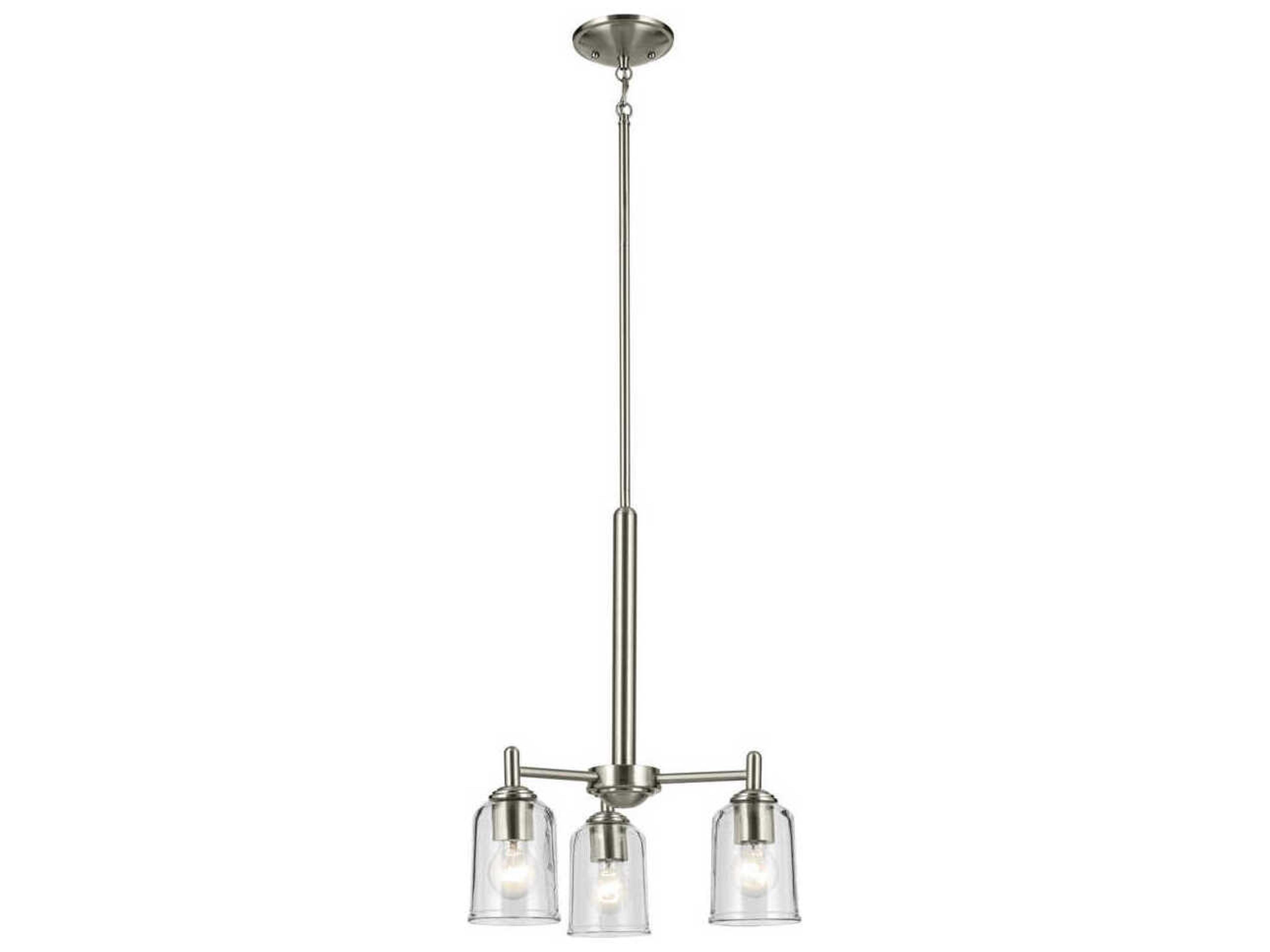 Kichler Shailene 3-Light Brushed Nickel Bell Chandelier