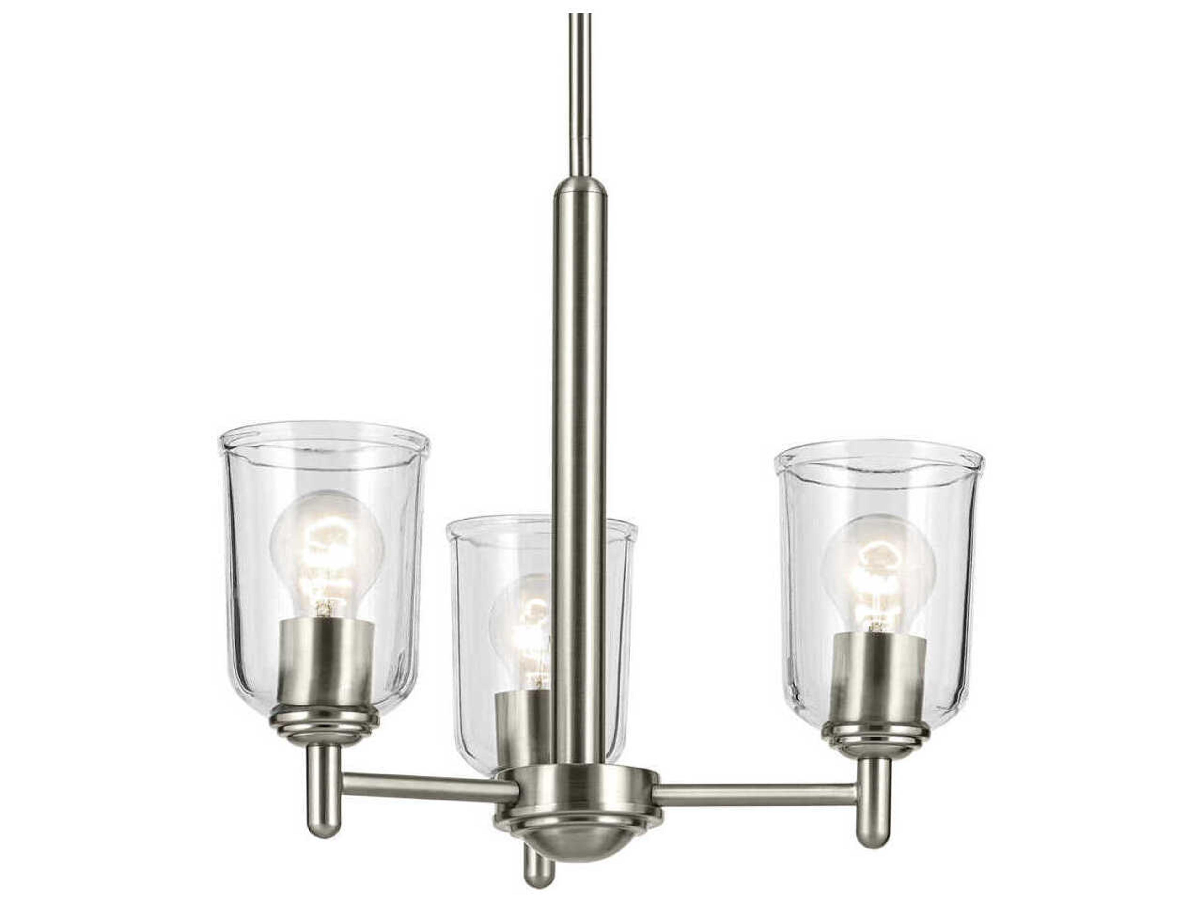 Kichler Shailene 3-Light Brushed Nickel Bell Chandelier