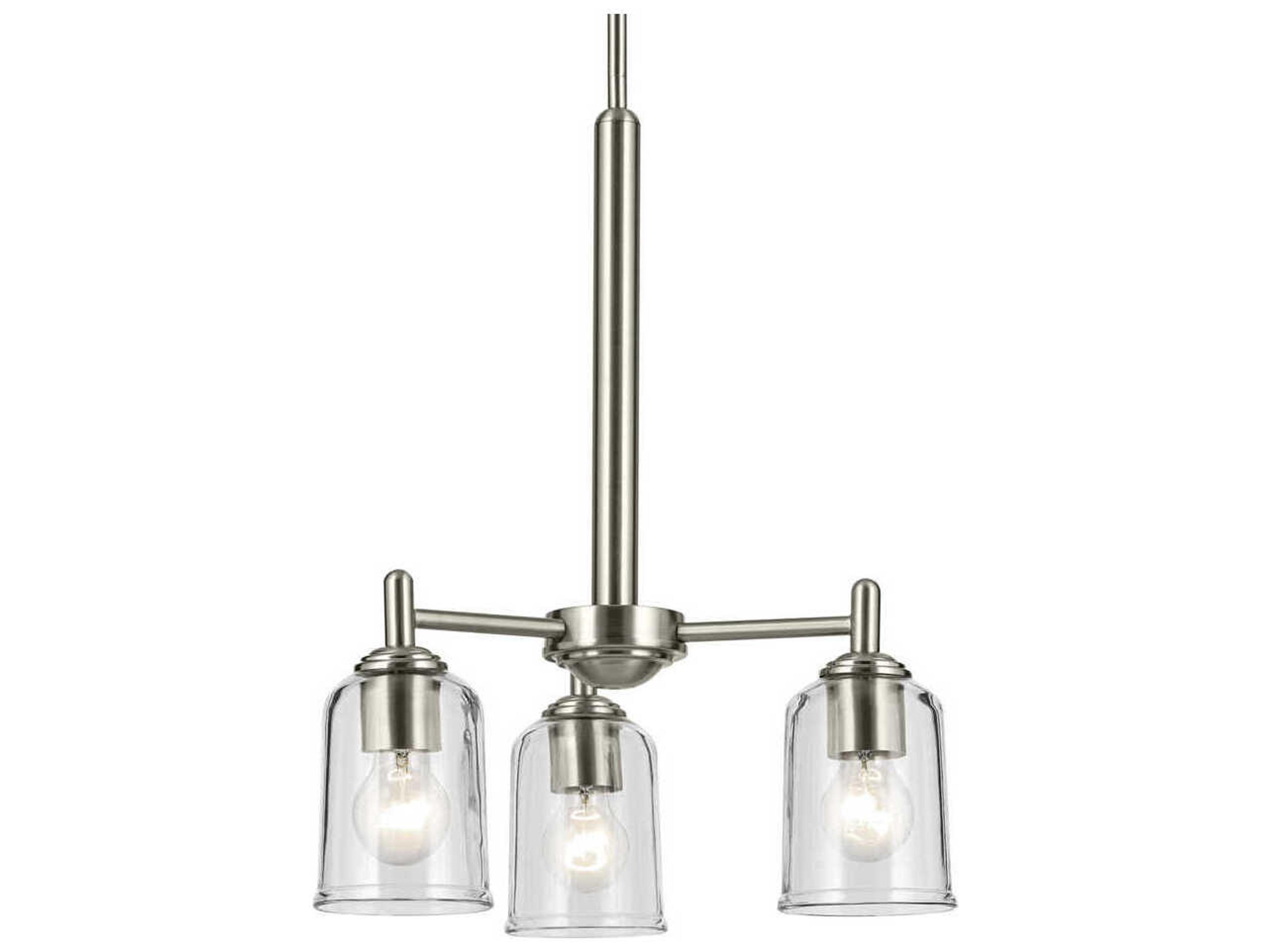 Kichler Shailene 3-Light Brushed Nickel Bell Chandelier
