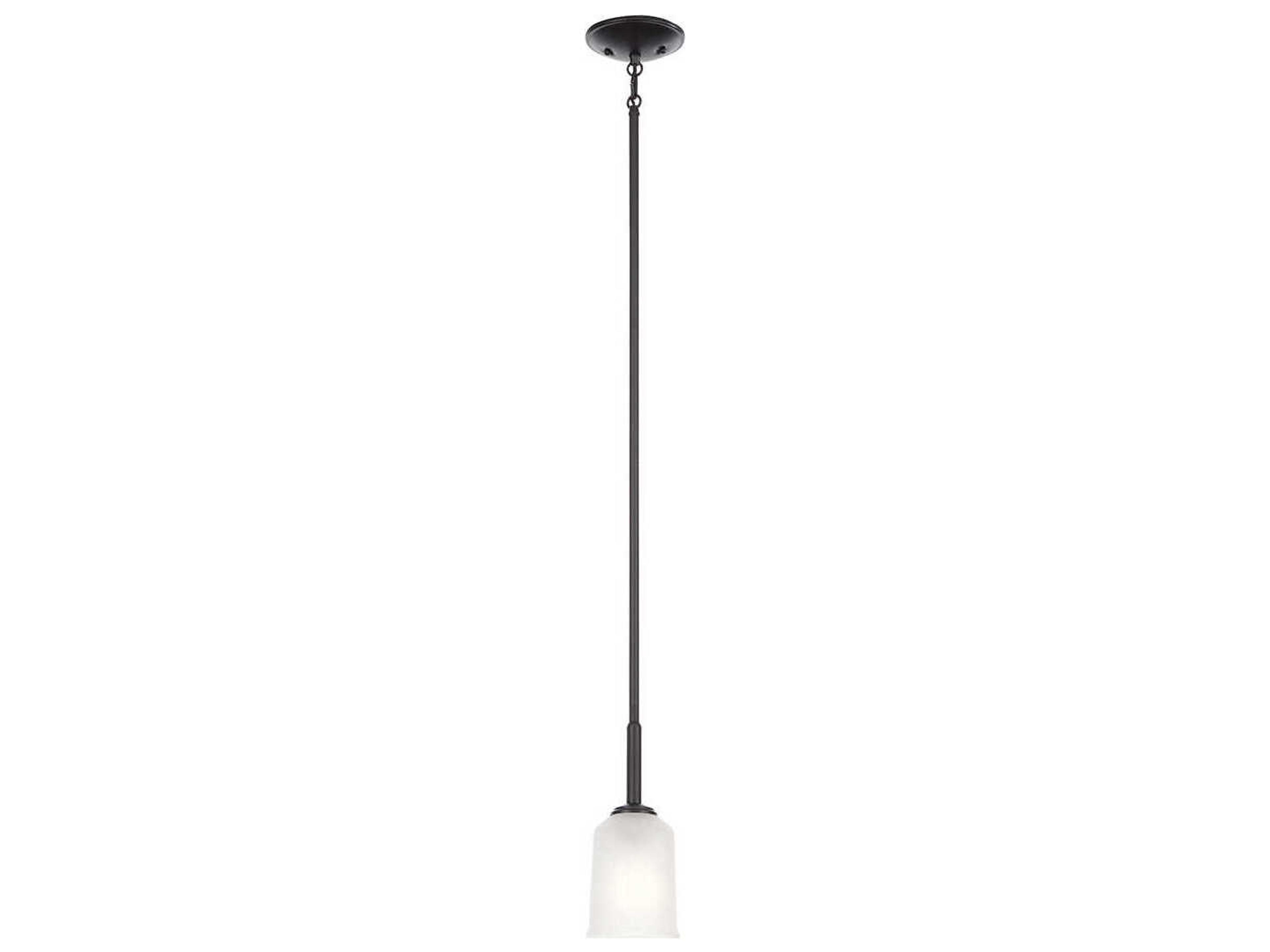 Shailene 1-Light Black Glass Bell Mini Pendant