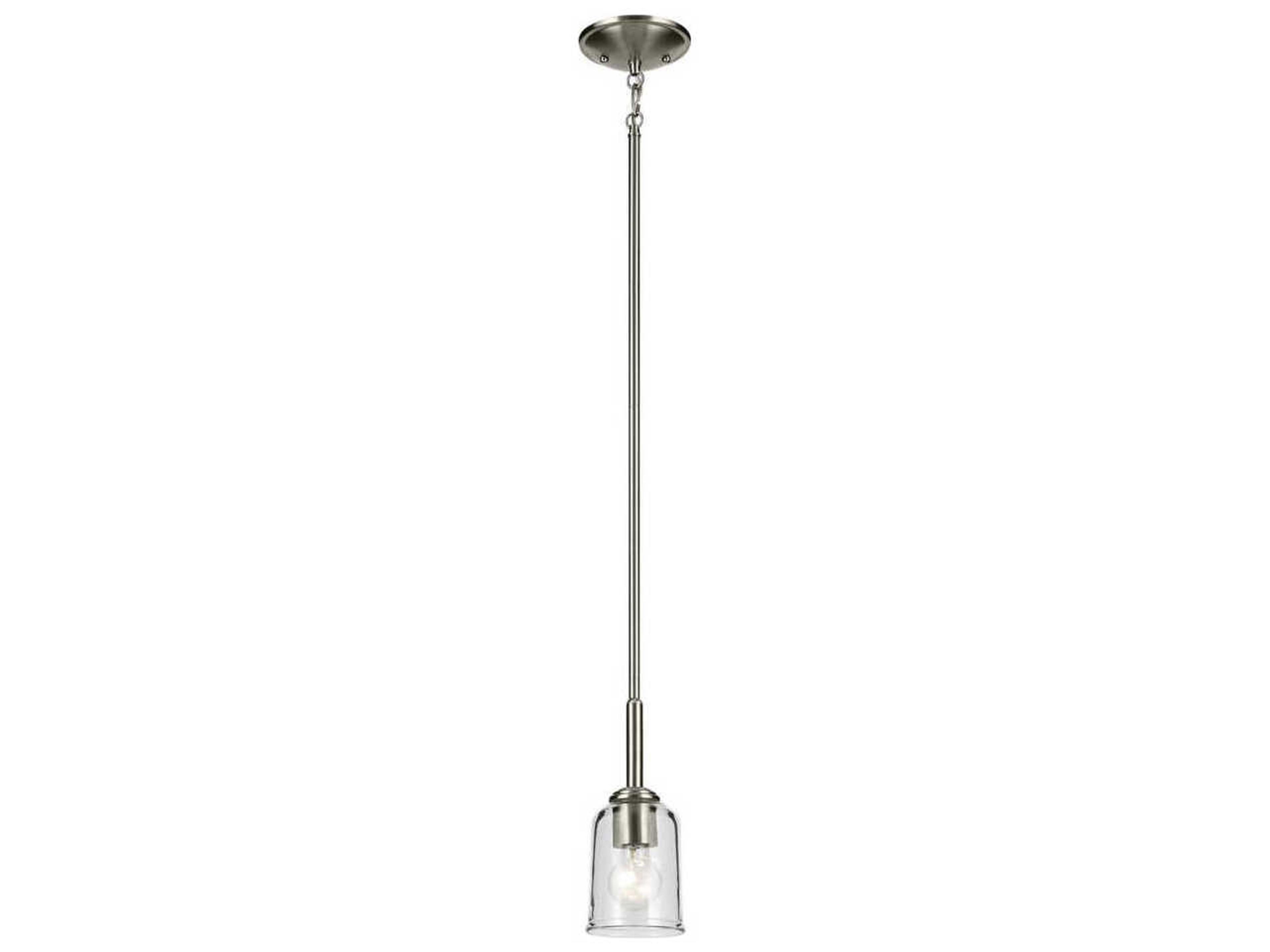 Shailene 1-Light Brushed Nickel Bell Mini Pendant