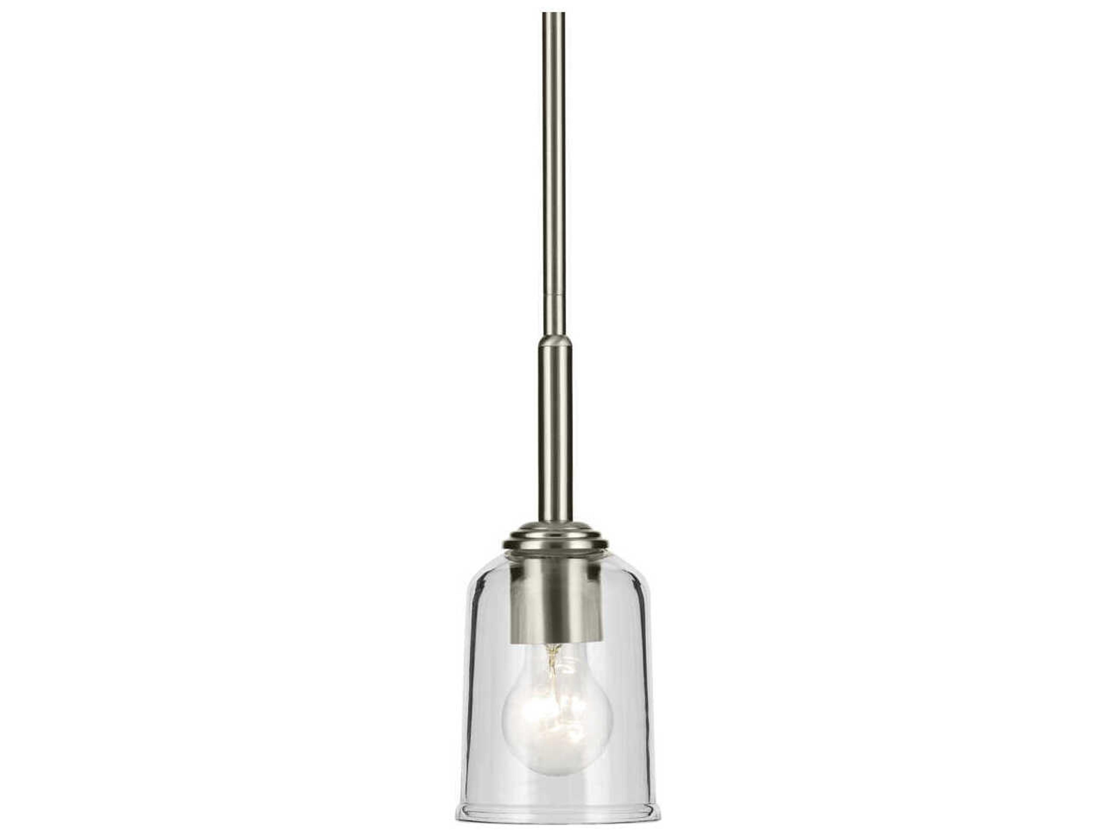 Kichler Shailene 1-Light Brushed Nickel Bell Mini Pendant