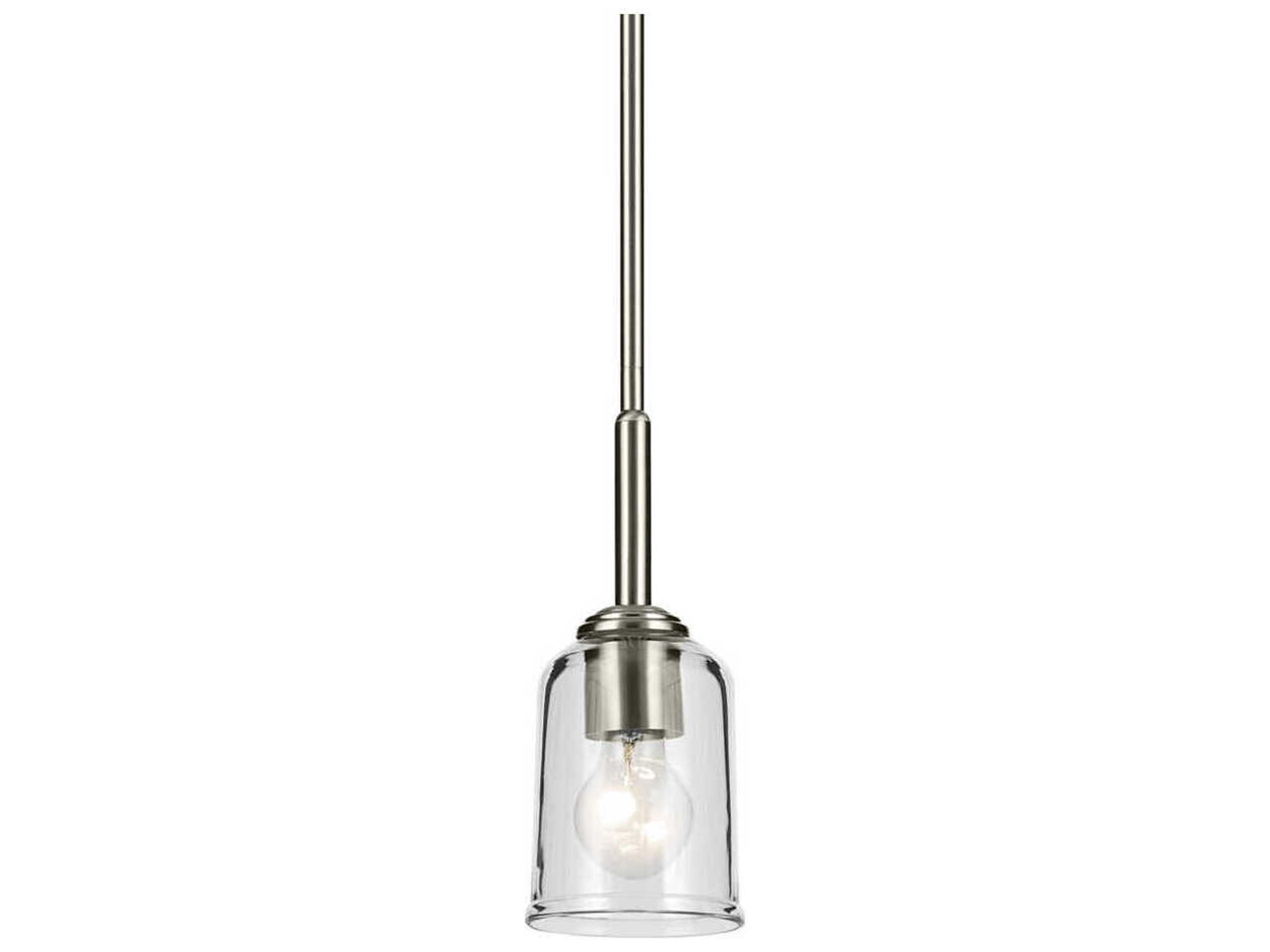 Kichler Shailene 1-Light Brushed Nickel Bell Mini Pendant