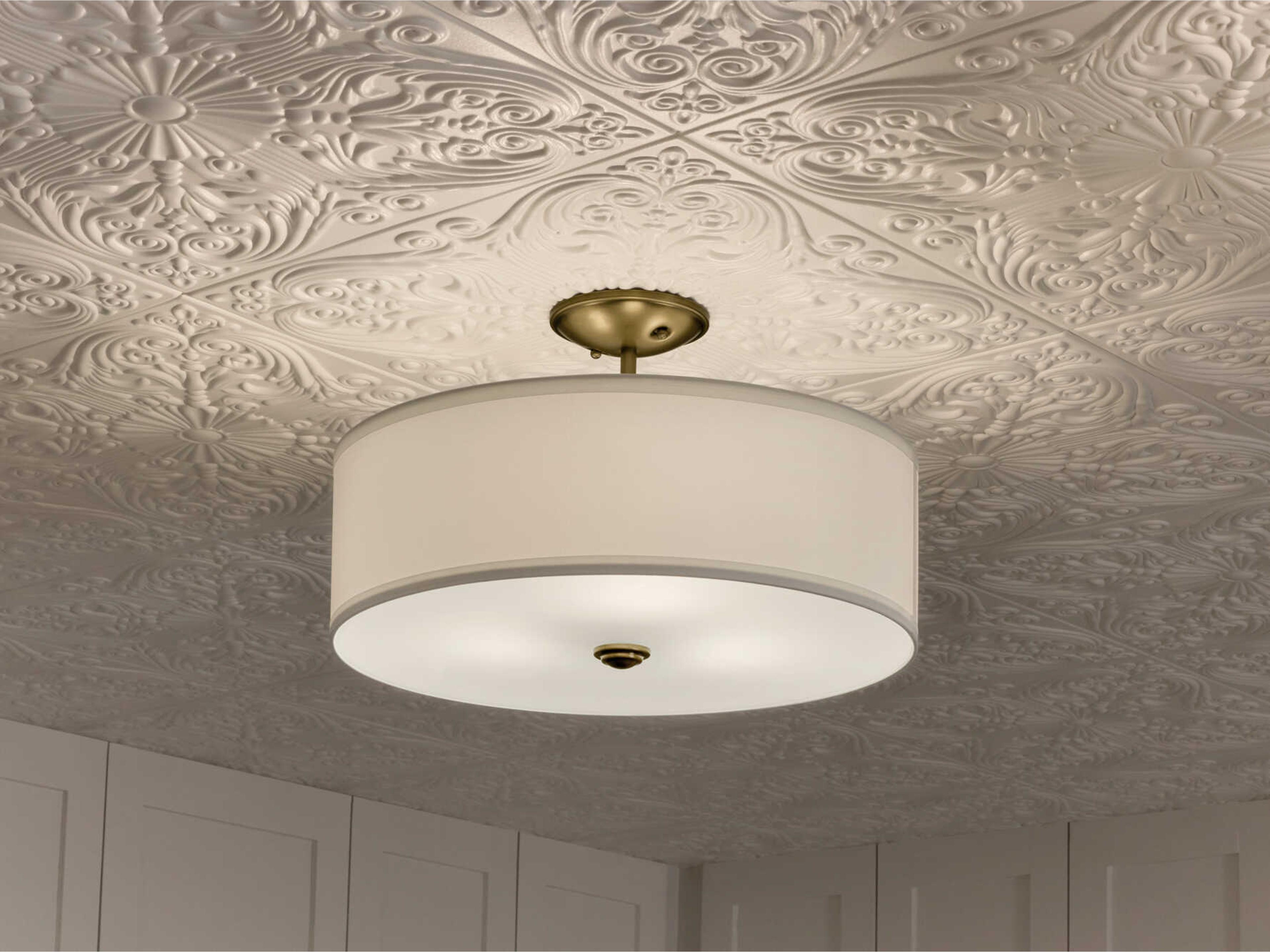 Kichler Shailene 3-Light Natural Brass Flush Mount