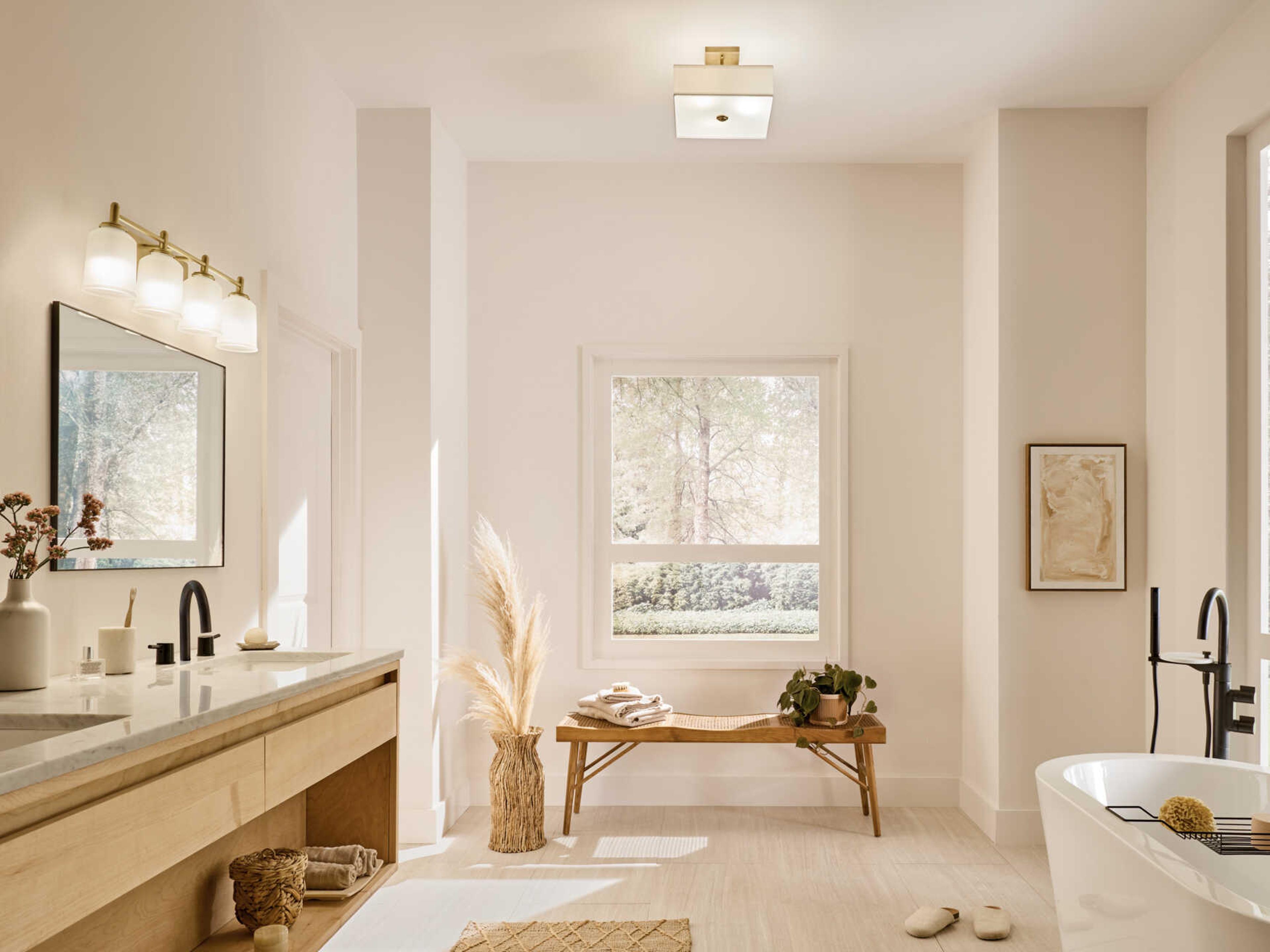 Kichler Shailene 3-Light Natural Brass Flush Mount