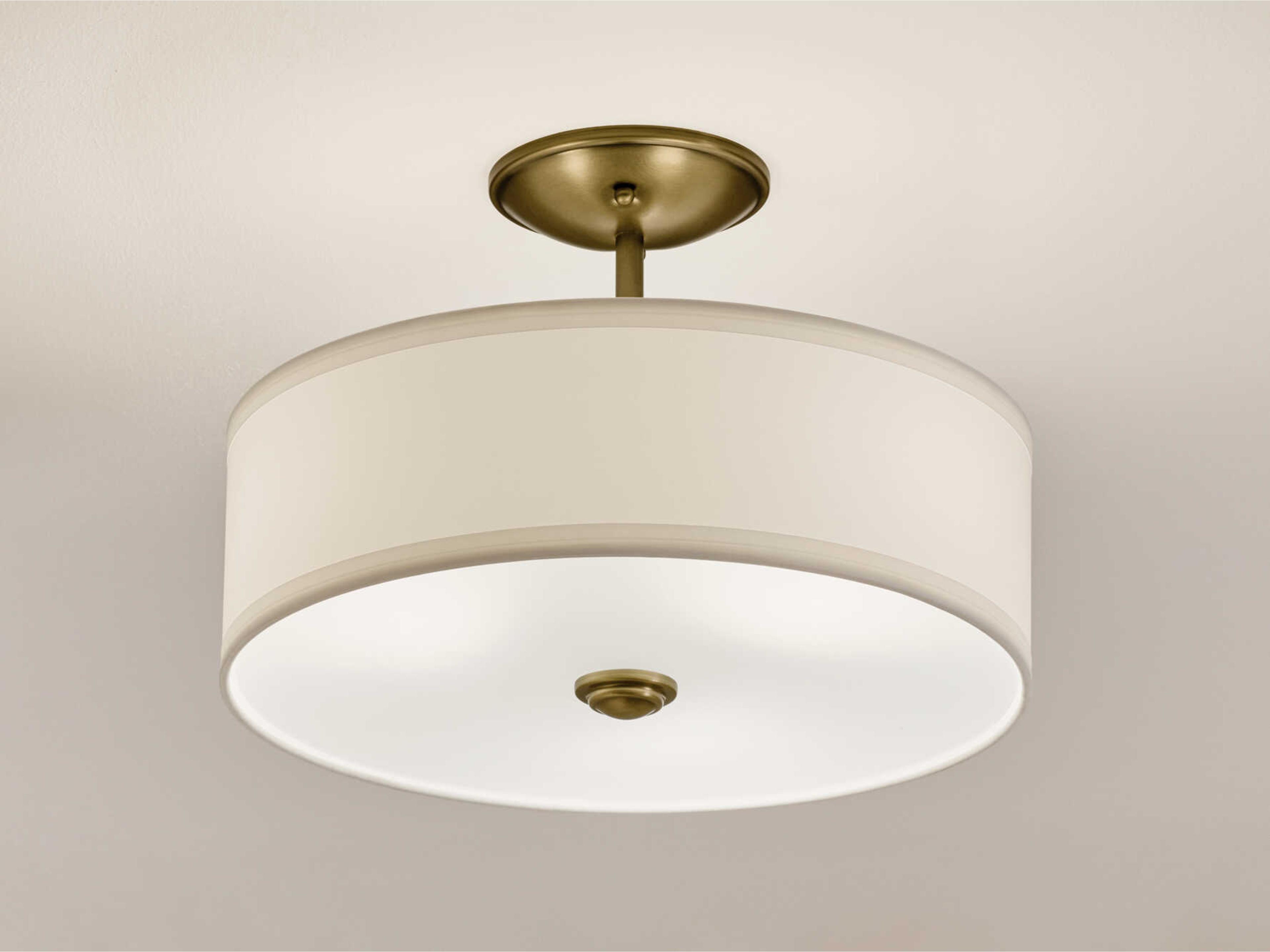 Kichler Shailene 3-Light Natural Brass Flush Mount