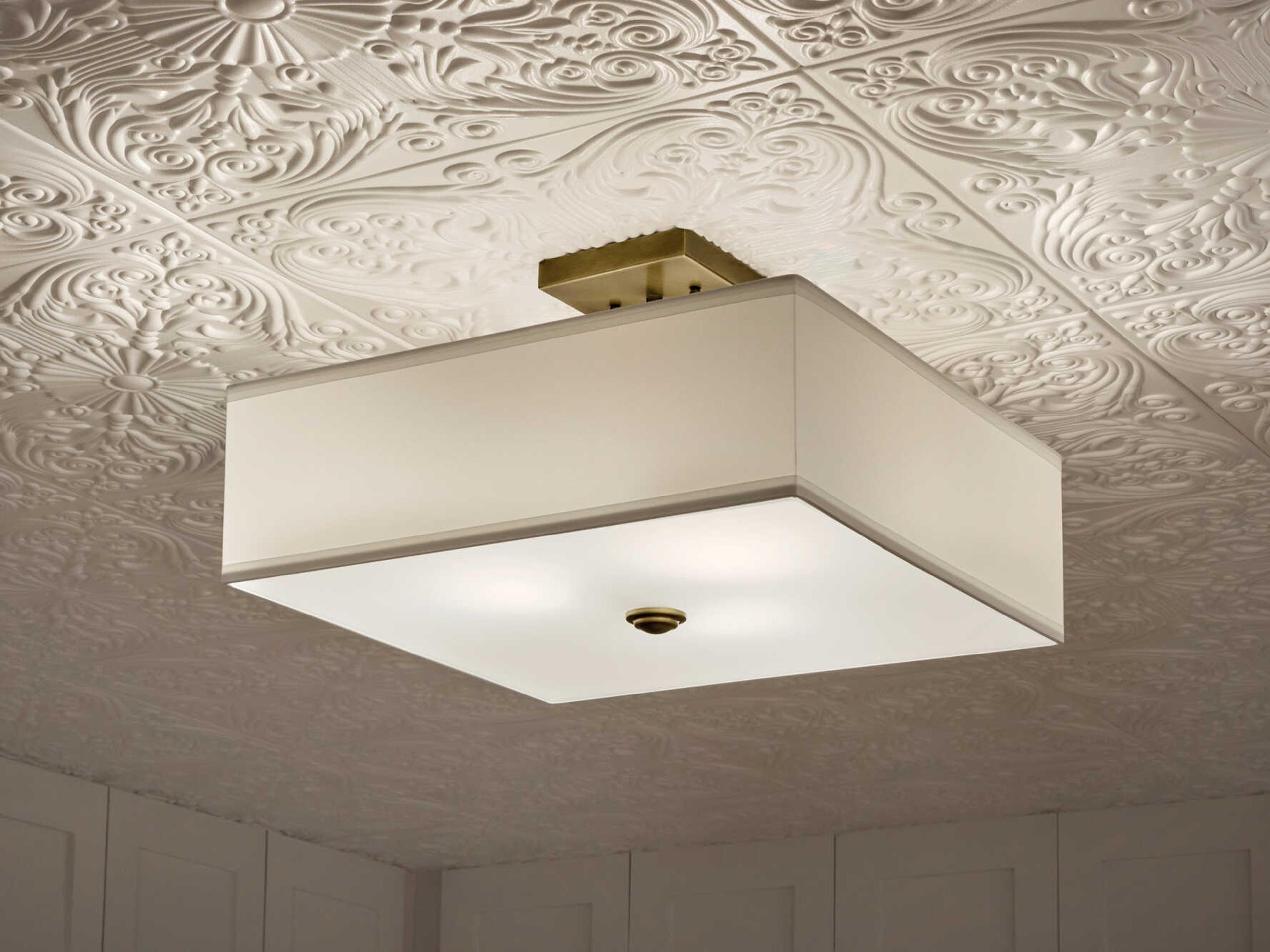 Kichler Shailene 3-Light Natural Brass Flush Mount