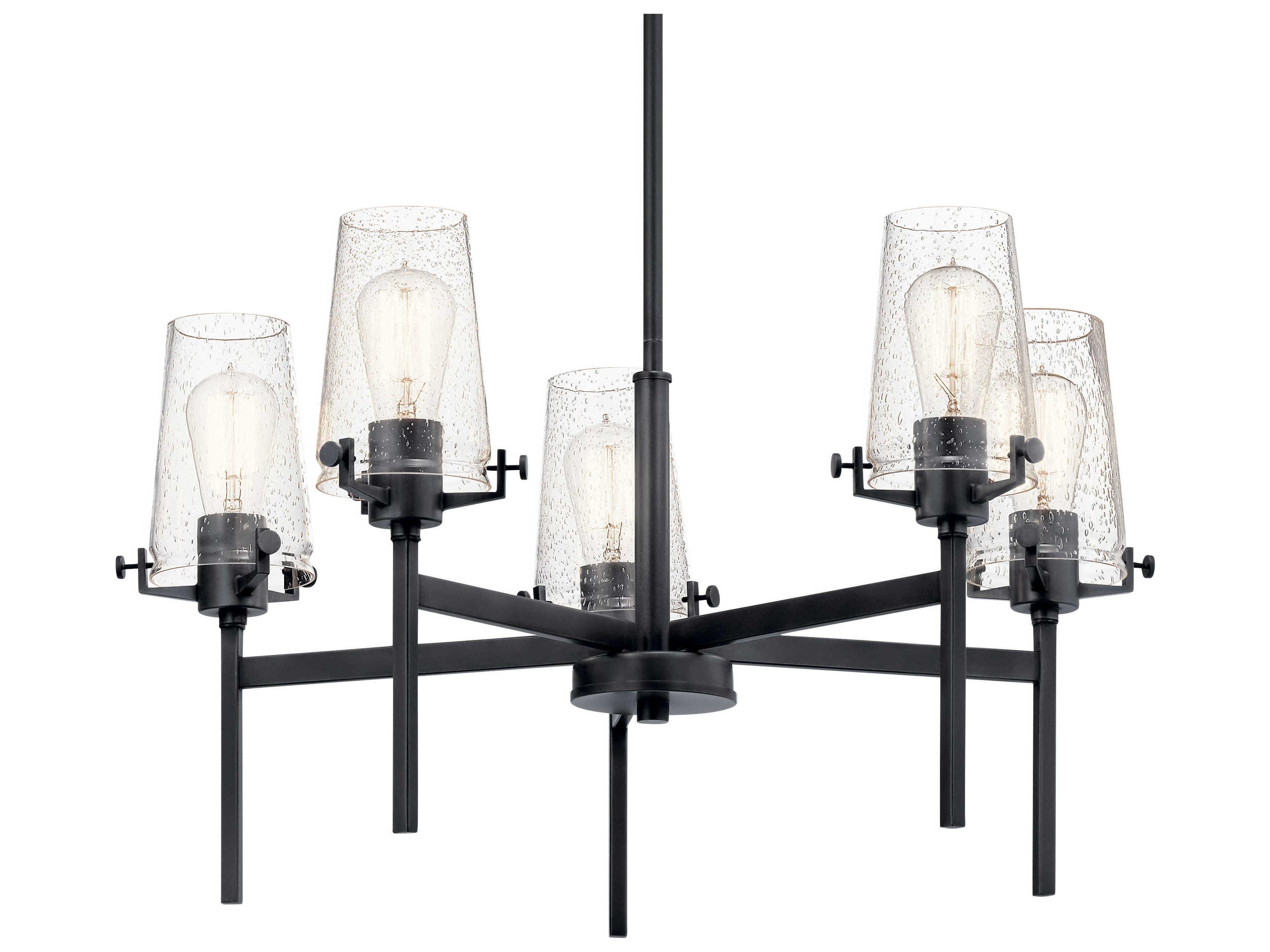 Kichler Alton 5-Light Black Glass Chandelier