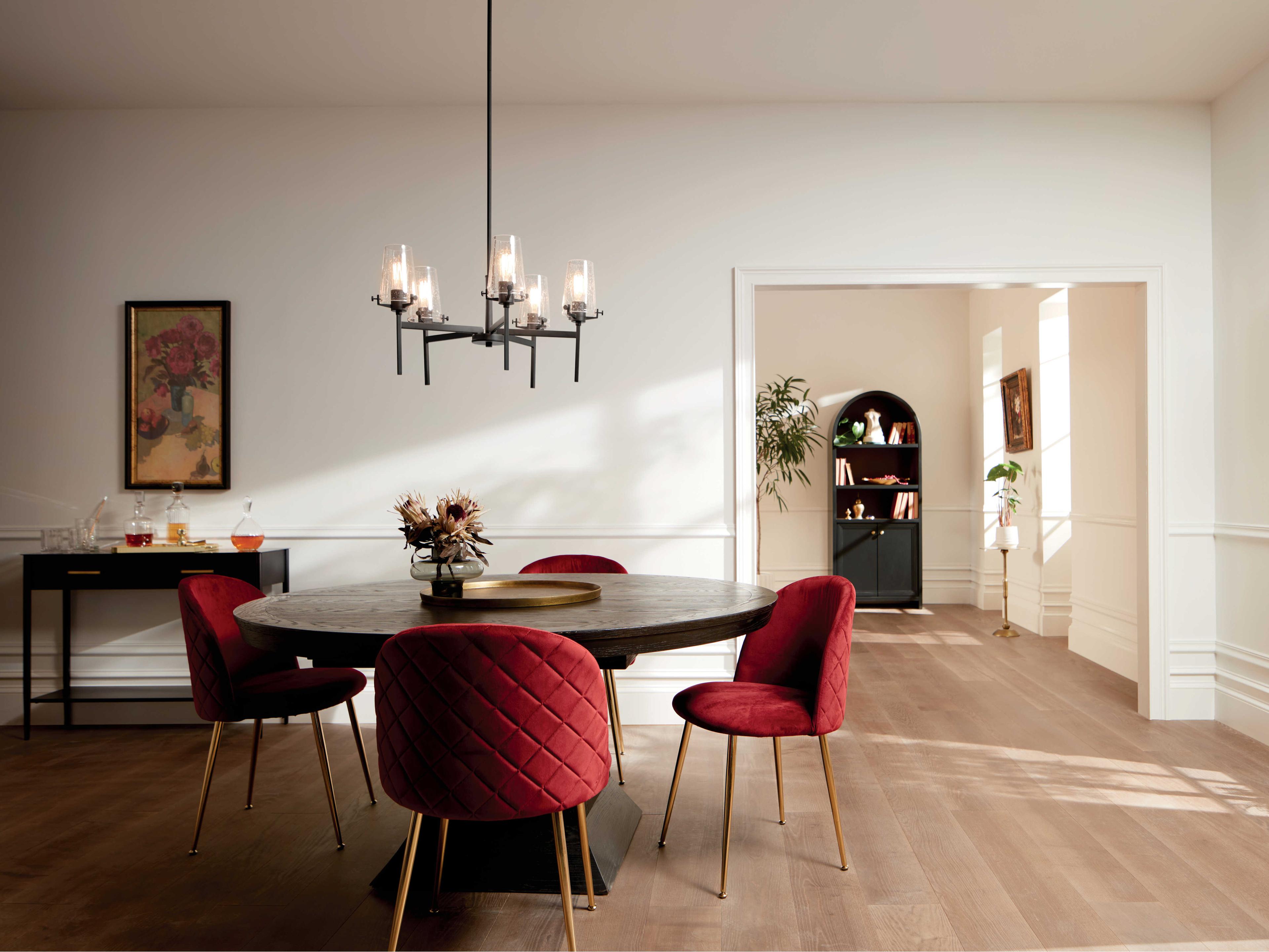 Kichler Alton 5-Light Black Glass Chandelier