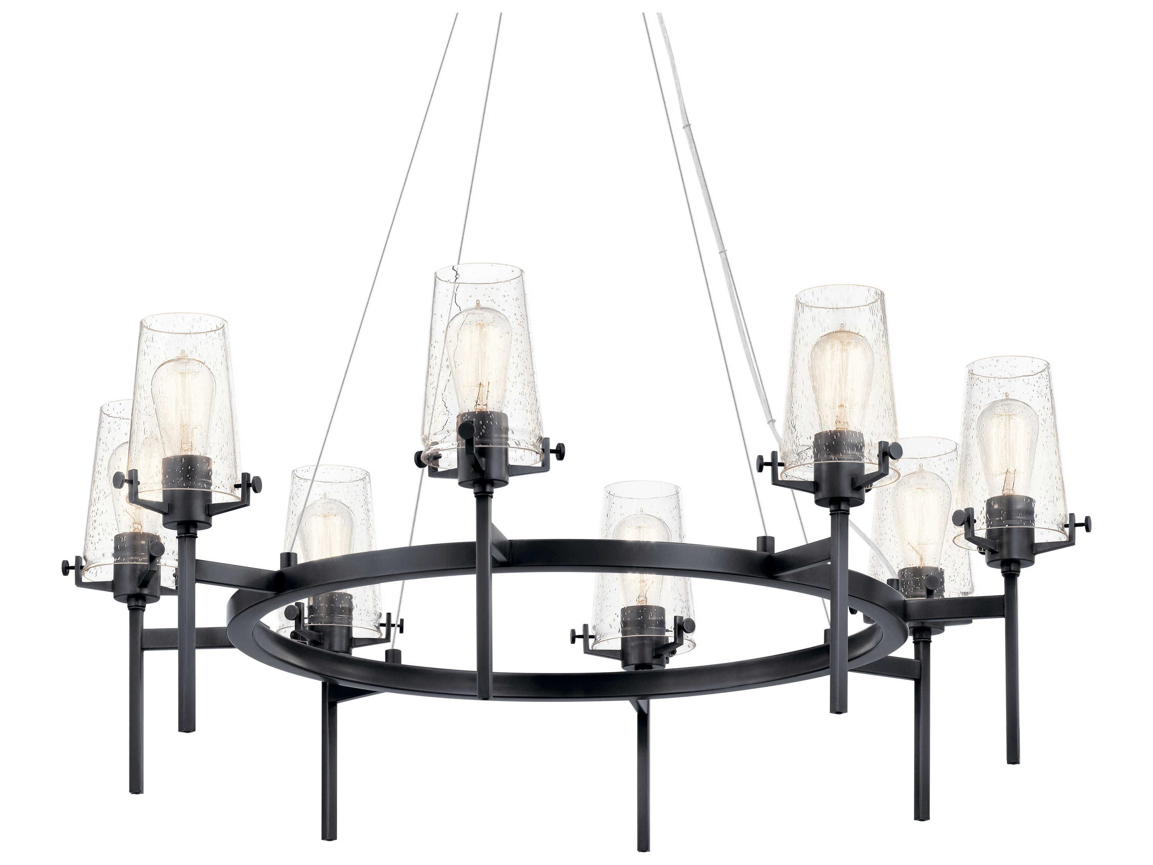 Kichler Alton 8-Light Black Glass Chandelier