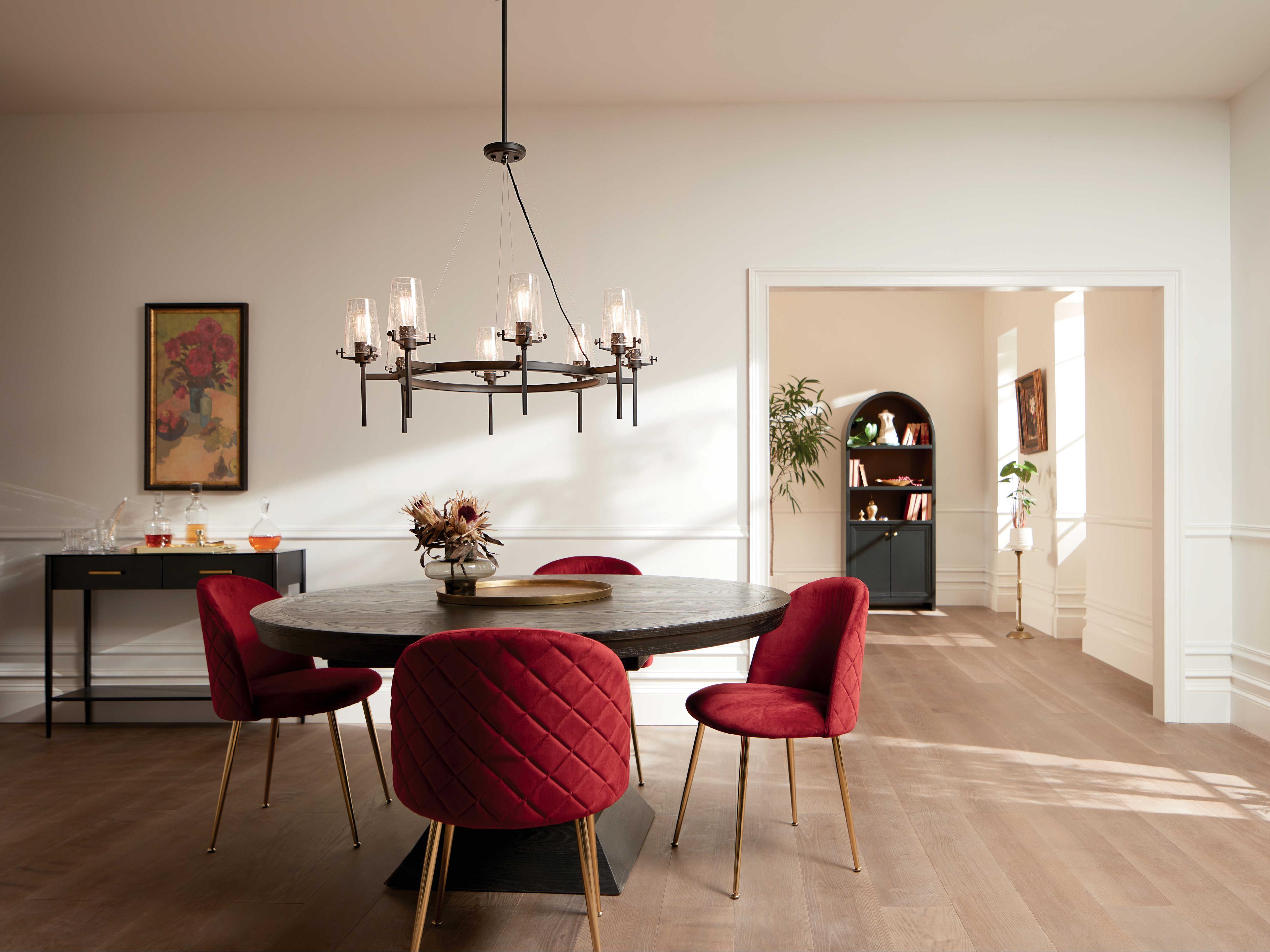 Kichler Alton 8-Light Black Glass Chandelier