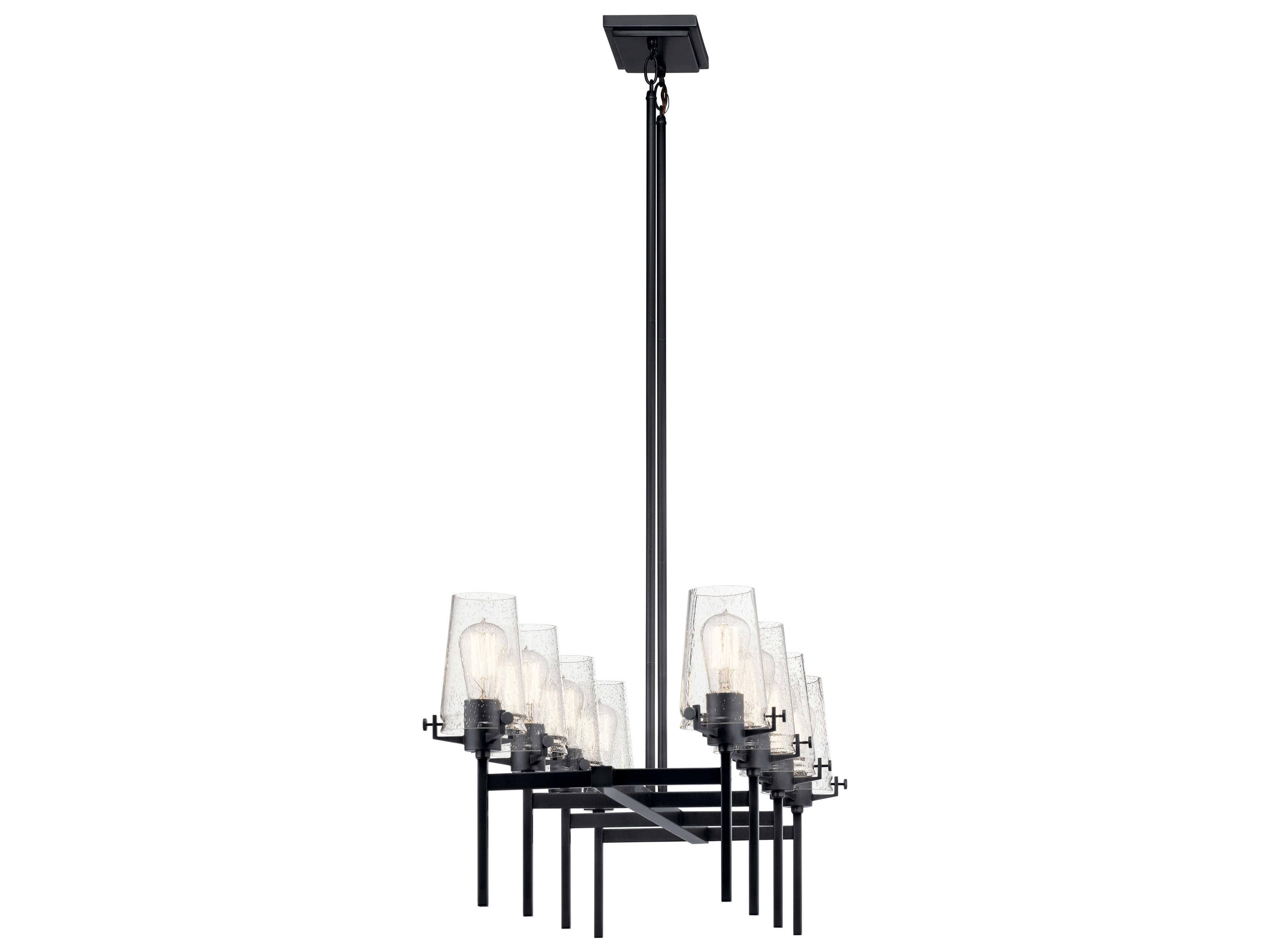 Kichler Alton 8-Light Black Glass Linear Island Pendant