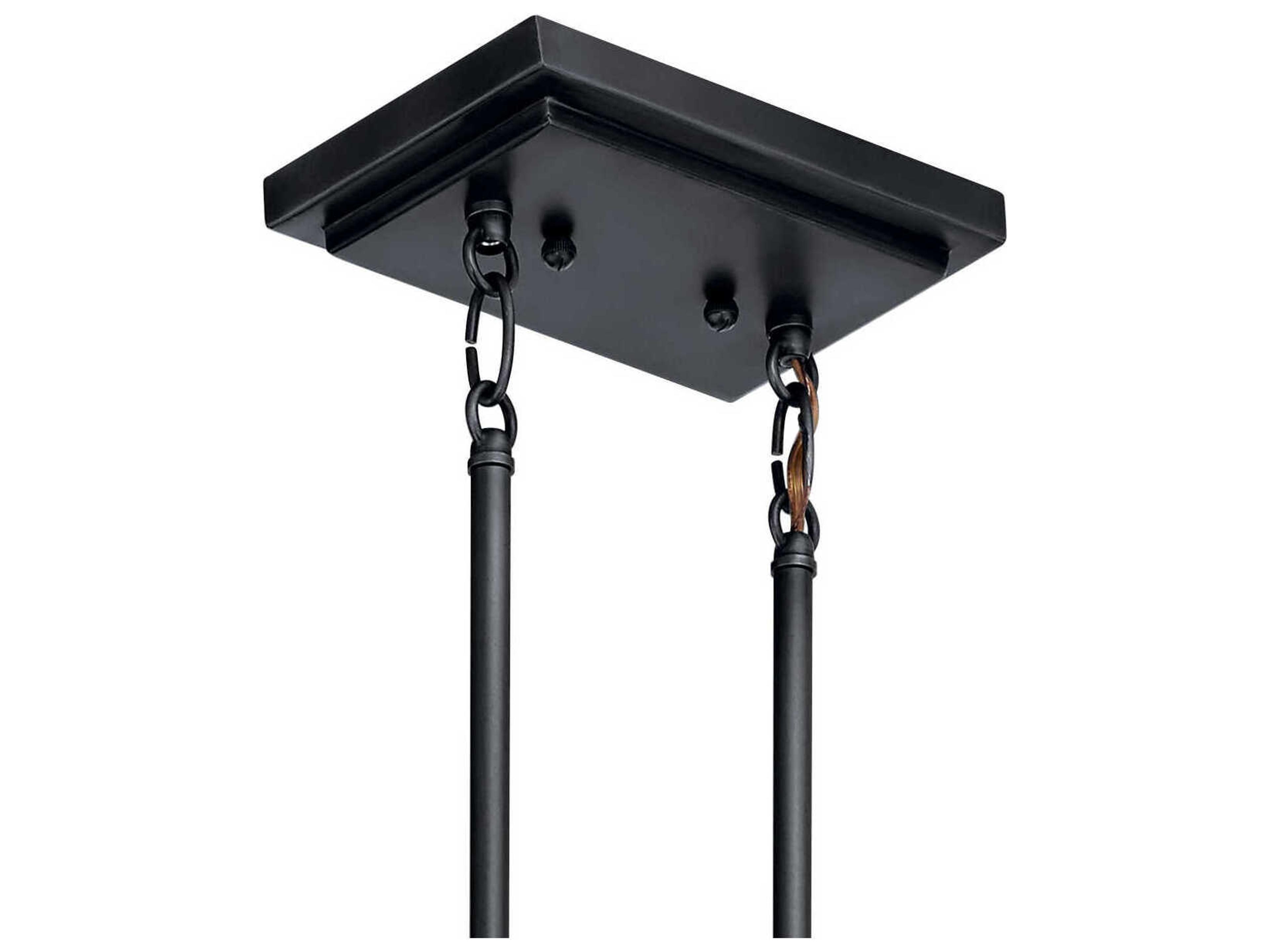 Kichler Alton 8-Light Black Glass Linear Island Pendant