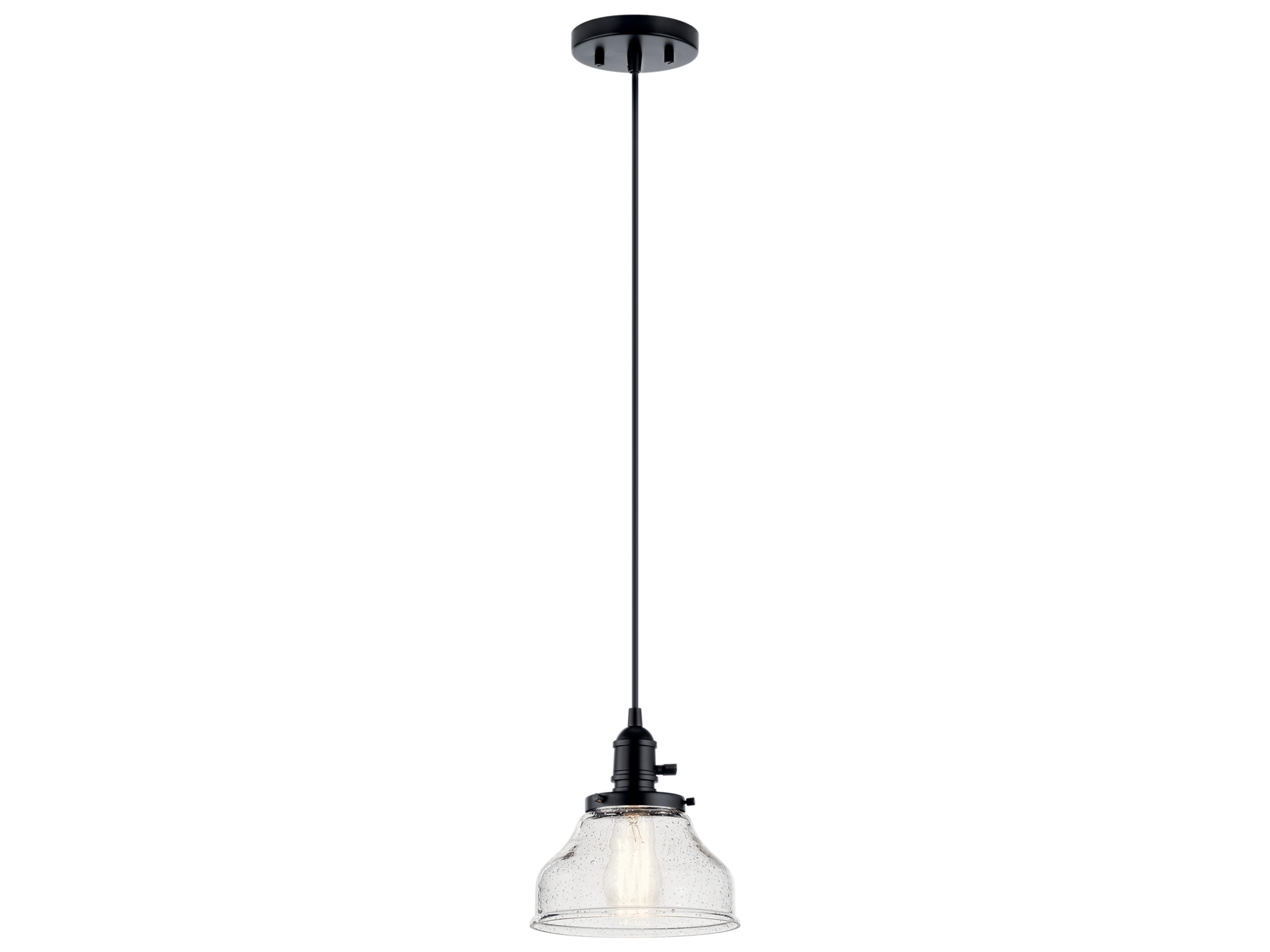 Avery 1-Light Black Dome Mini Pendant