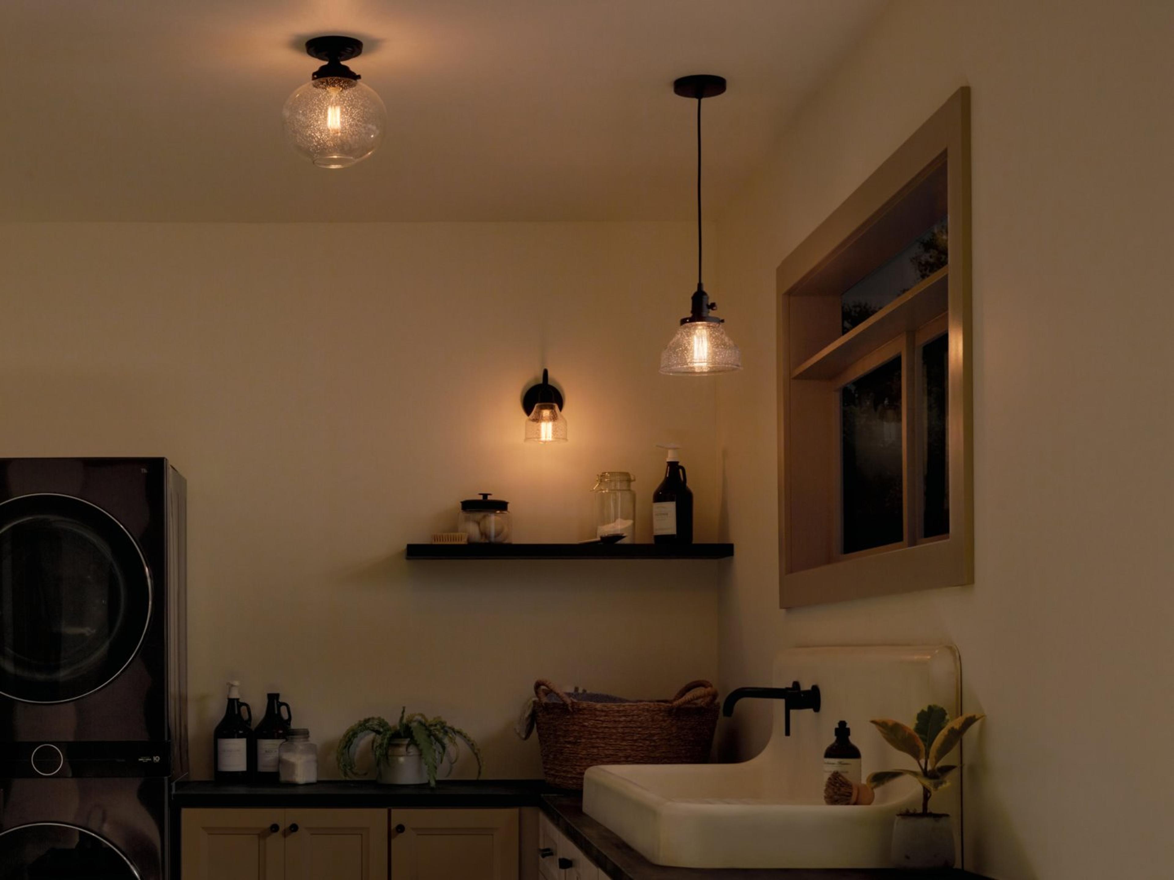 Kichler Avery 1-Light Black Dome Mini Pendant