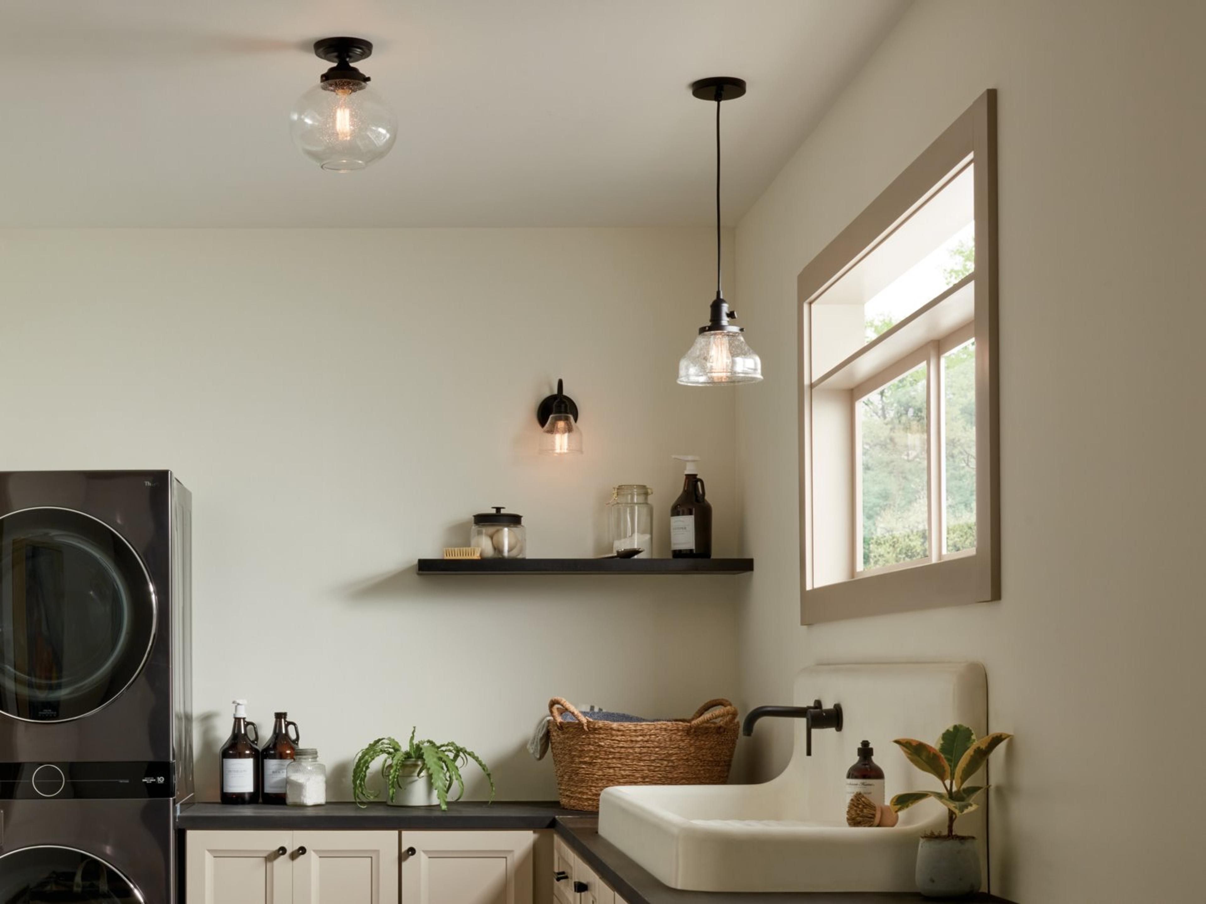 Kichler Avery 1-Light Black Dome Mini Pendant