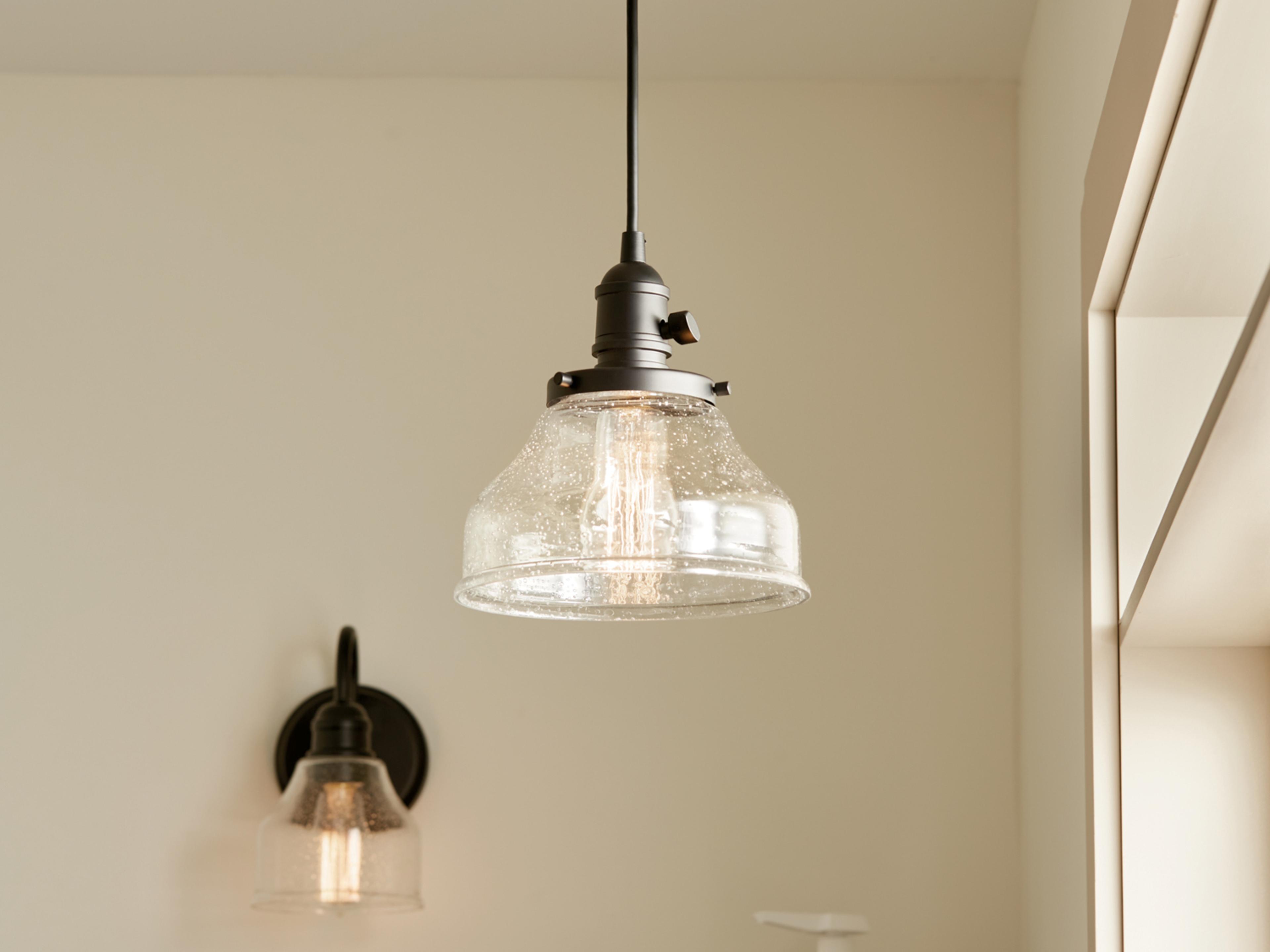 Kichler Avery 1-Light Black Dome Mini Pendant