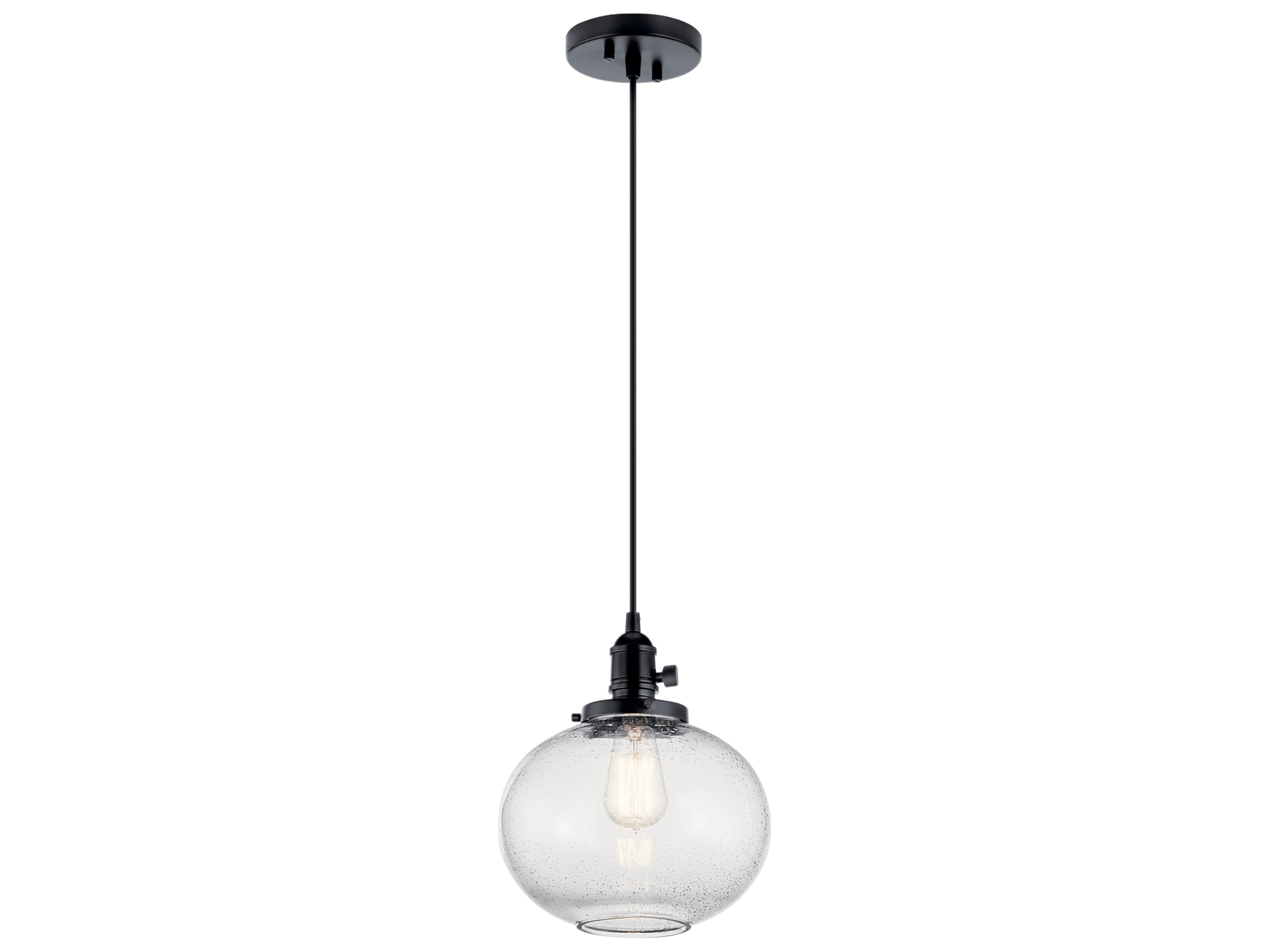 Avery 1-Light Black Globe Mini Pendant