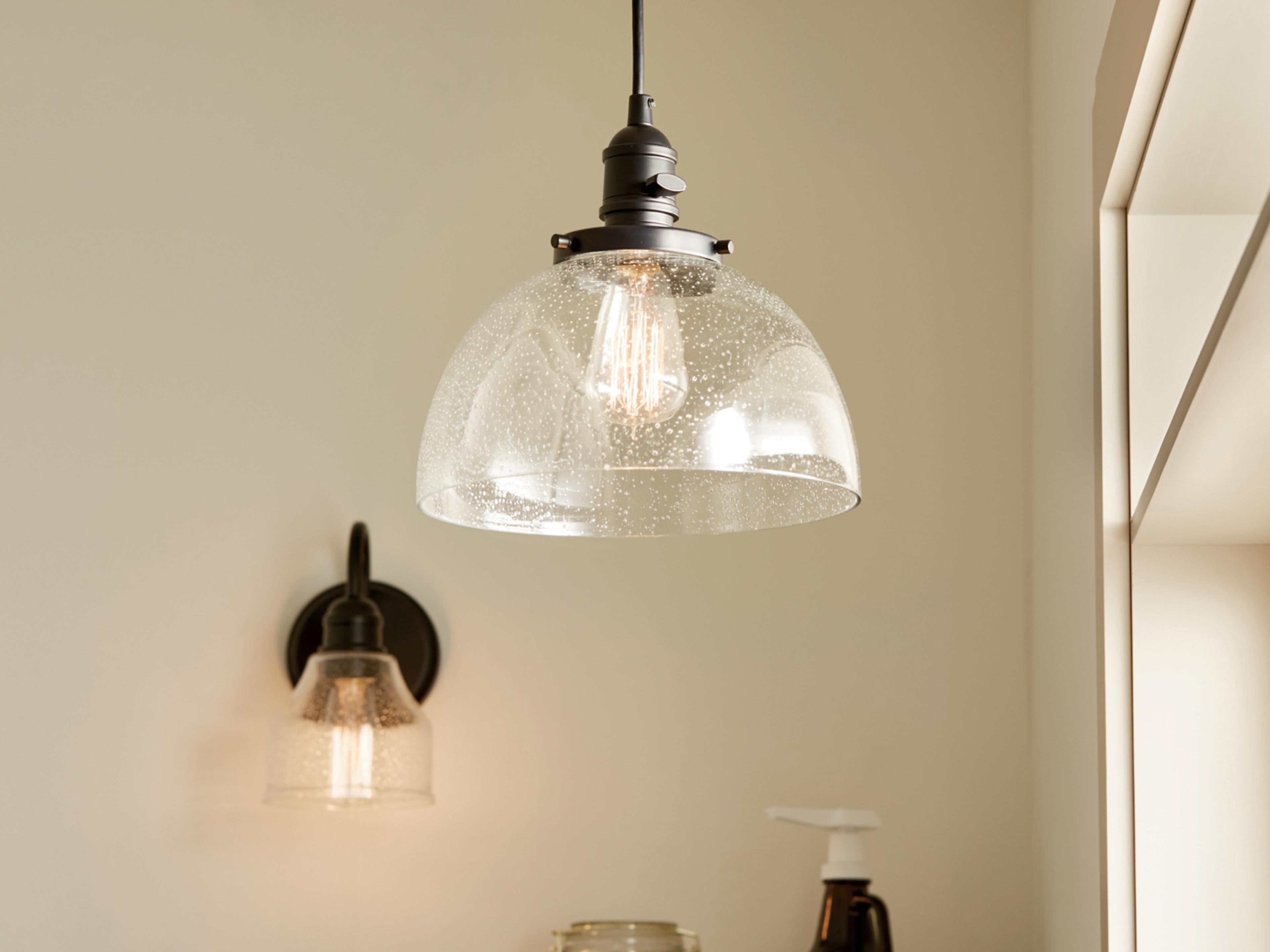 Kichler Avery 1-Light Black Dome Mini Pendant