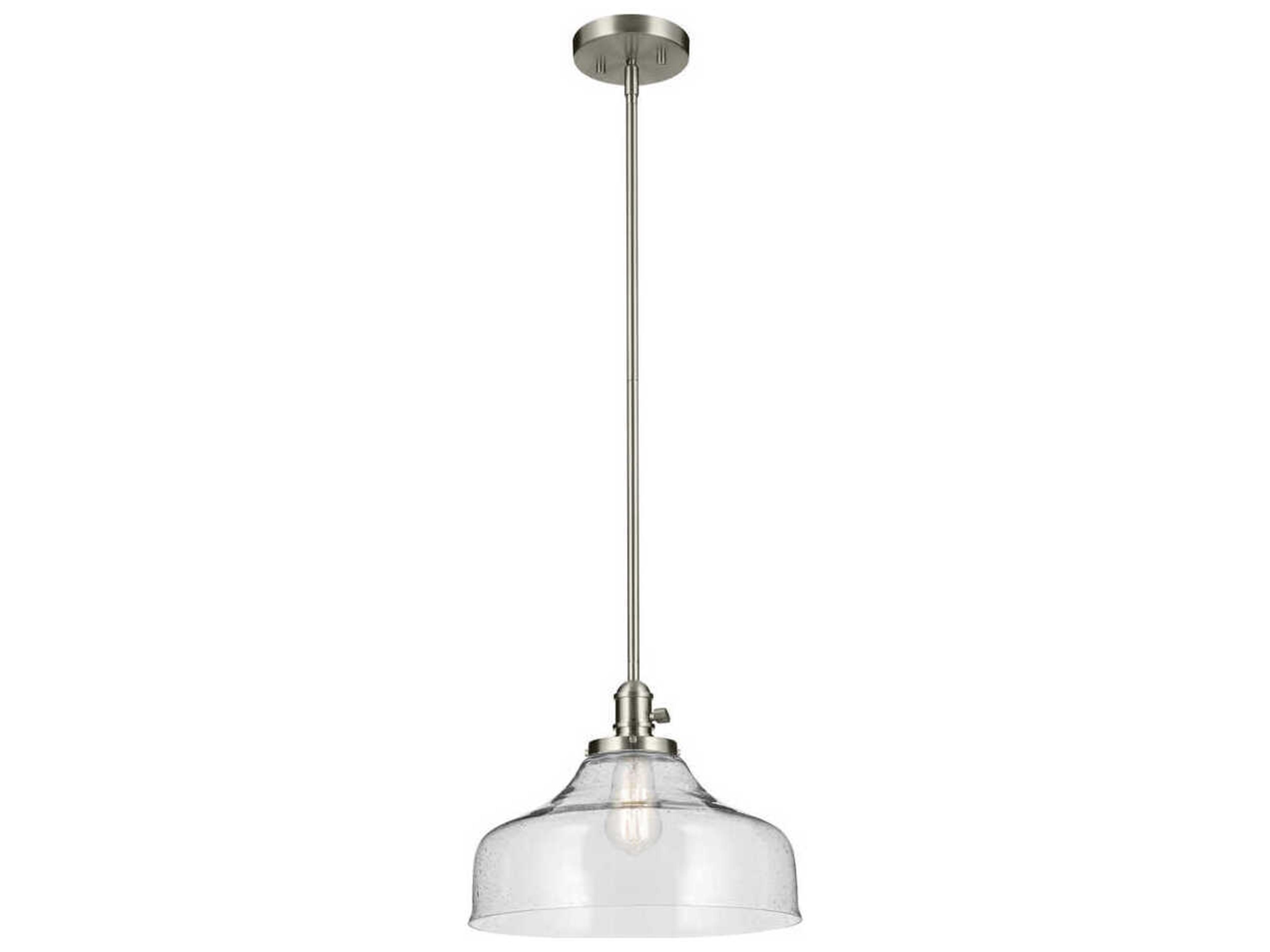 Avery 1-Light Brushed Nickel Bell Pendant