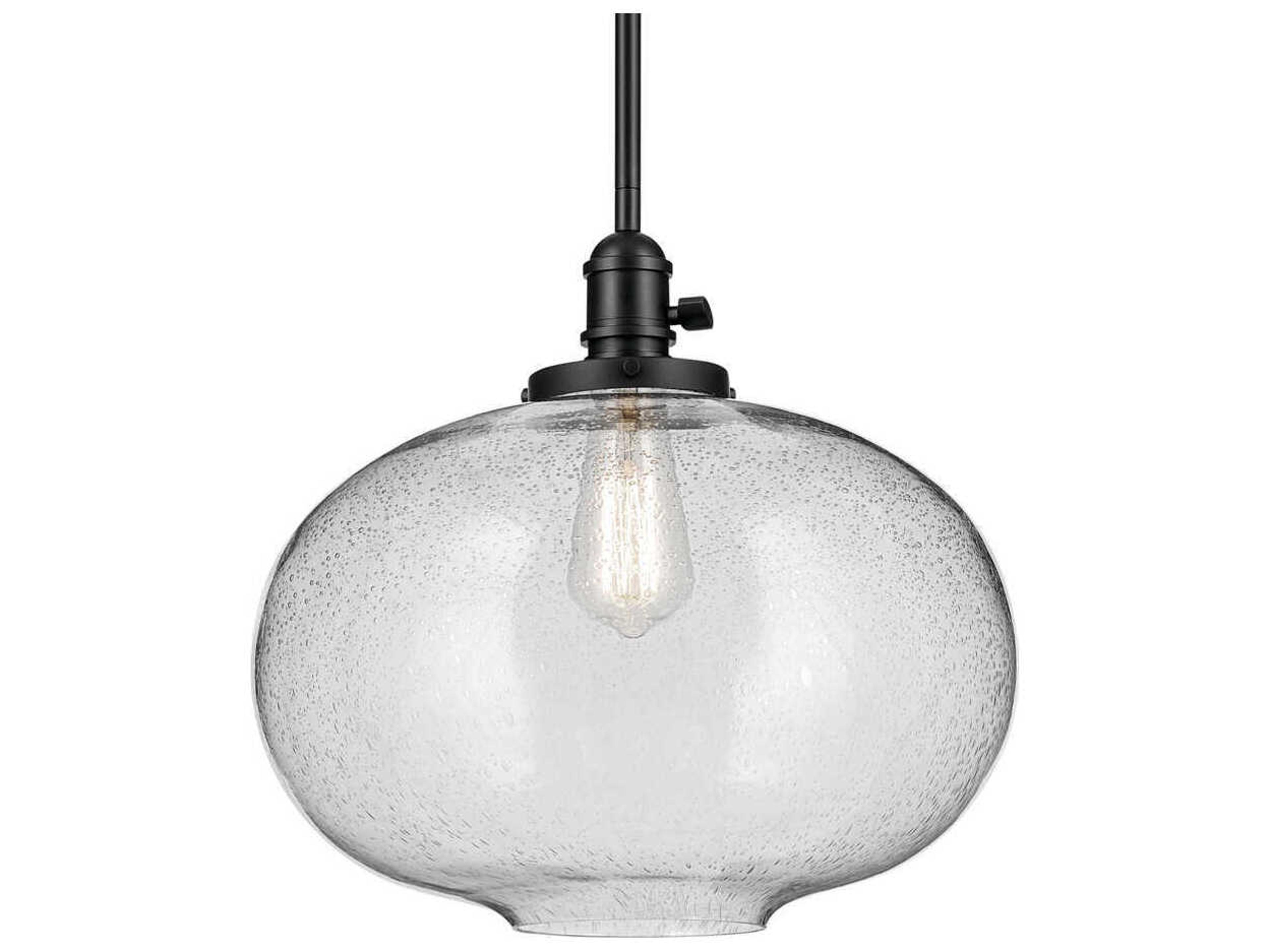 Kichler Avery 1-Light Black Globe Pendant