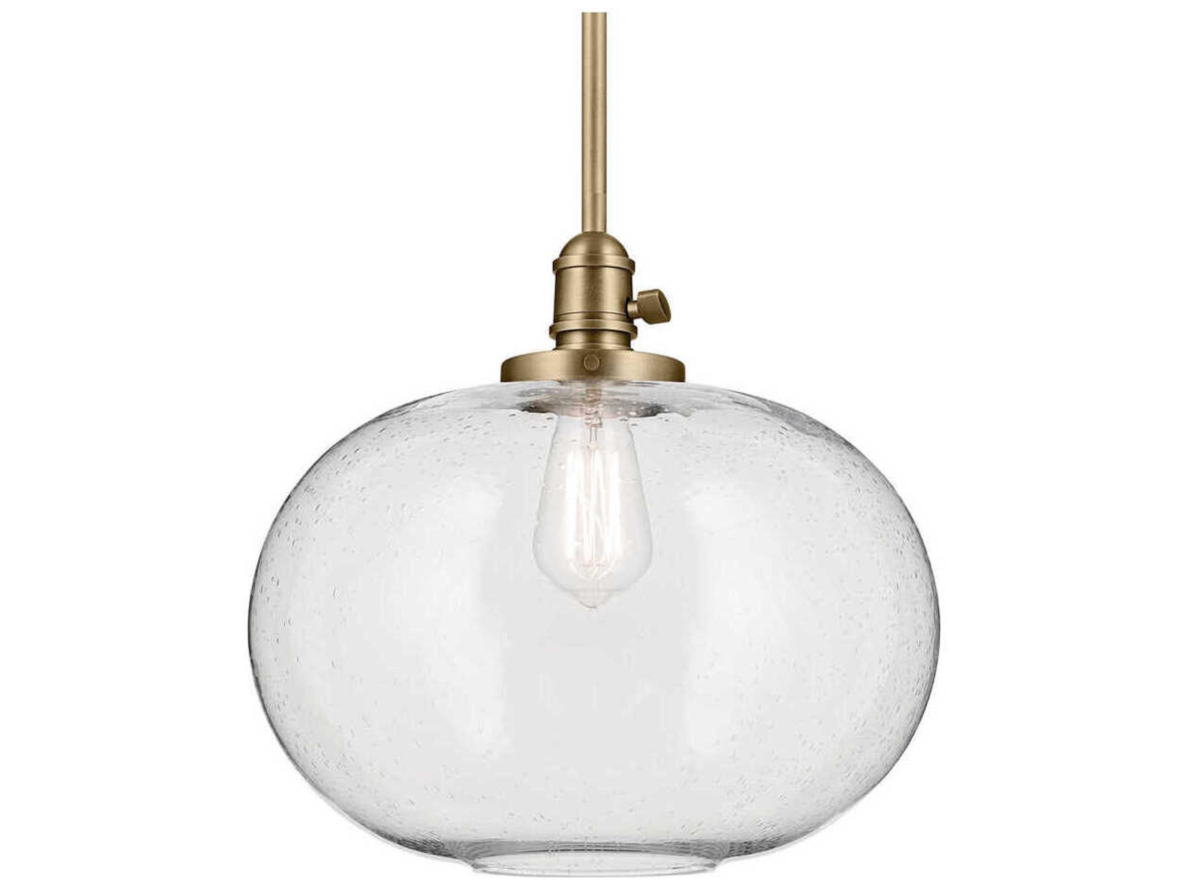 Kichler Avery 1-Light Natural Brass Globe Pendant