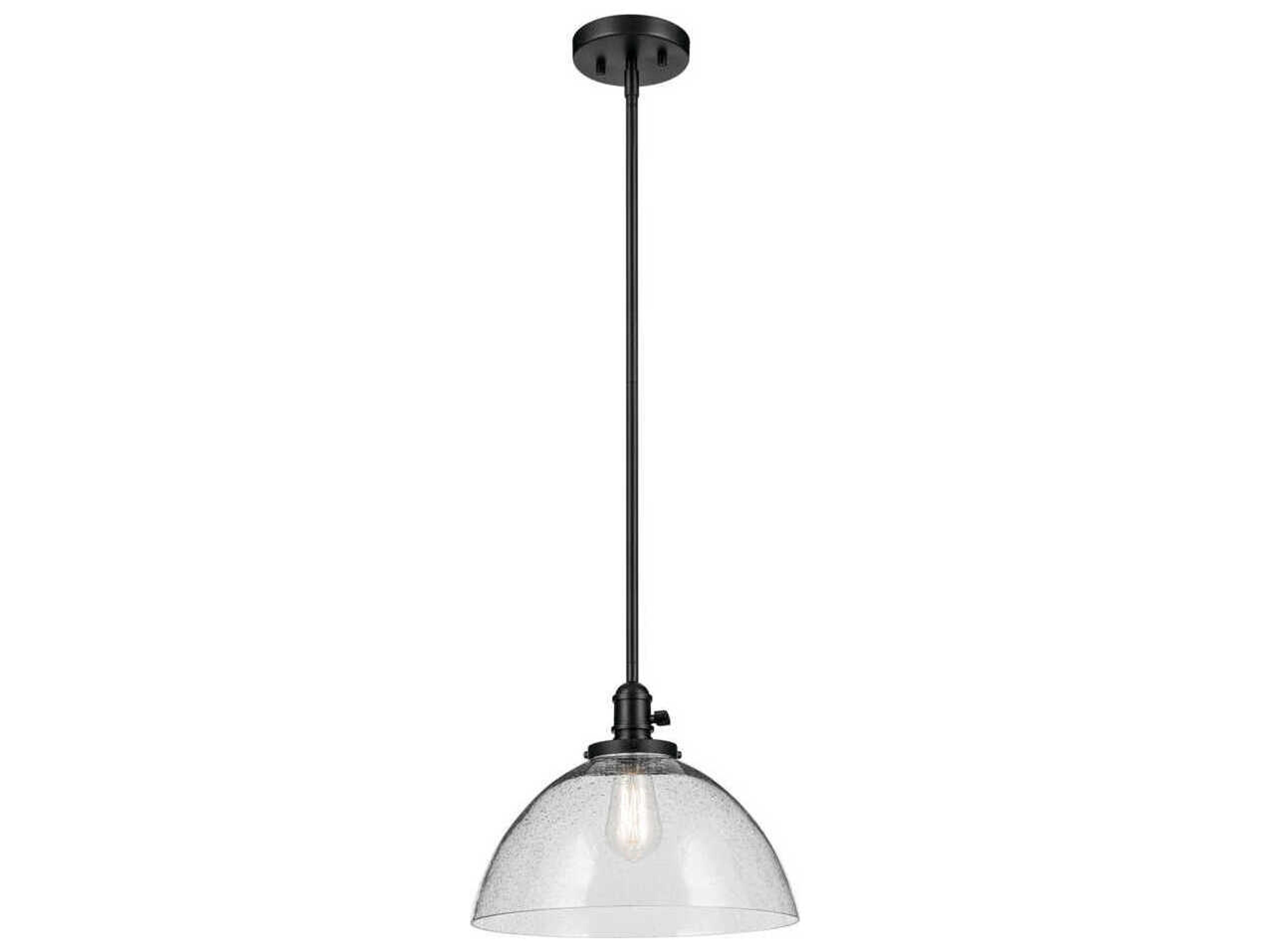 Avery 1-Light Black Dome Pendant