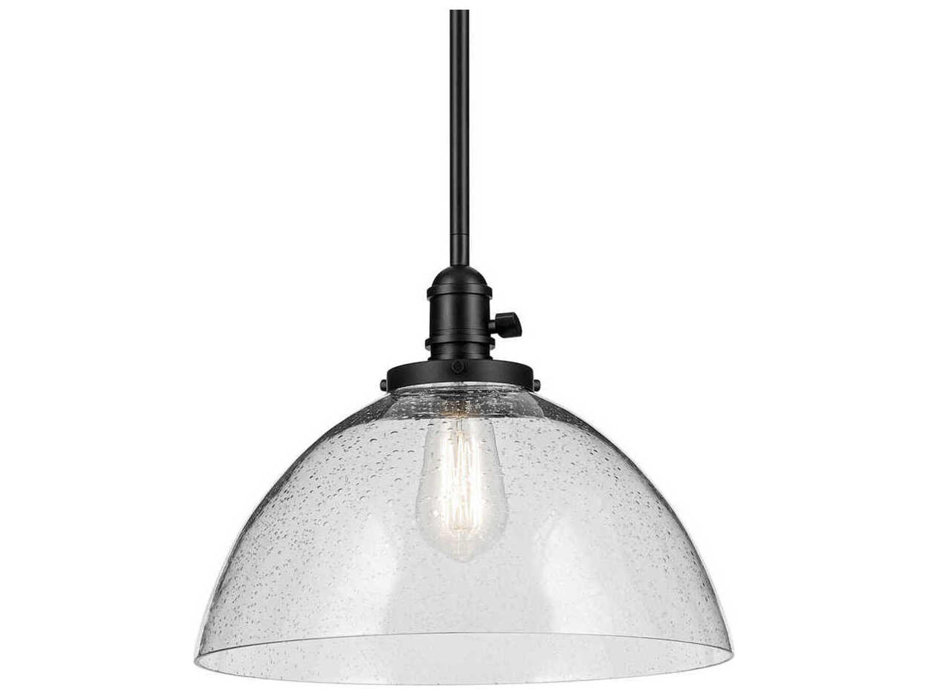 Kichler Avery 1-Light Black Dome Pendant