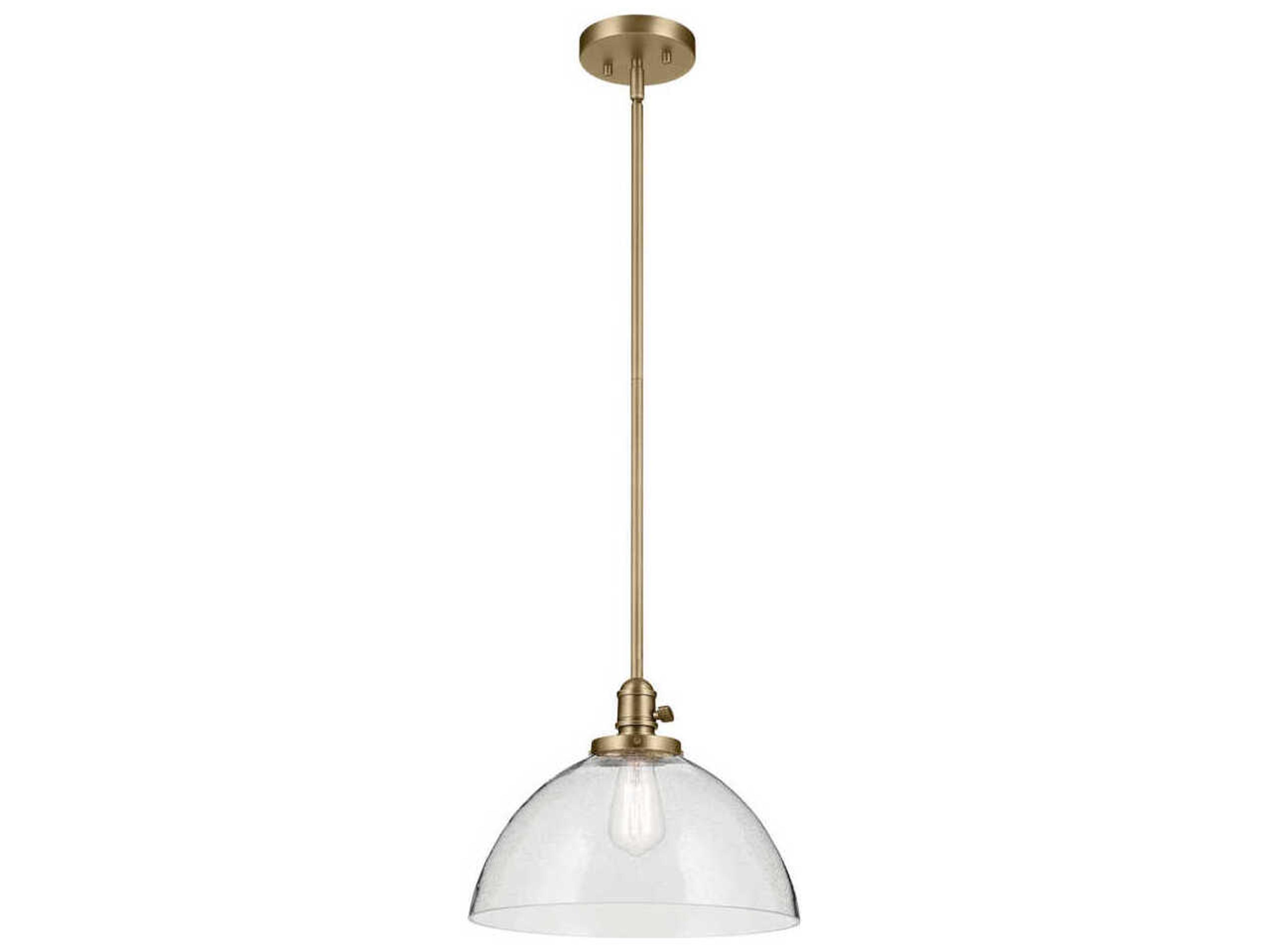 Avery 1-Light Natural Brass Dome Pendant