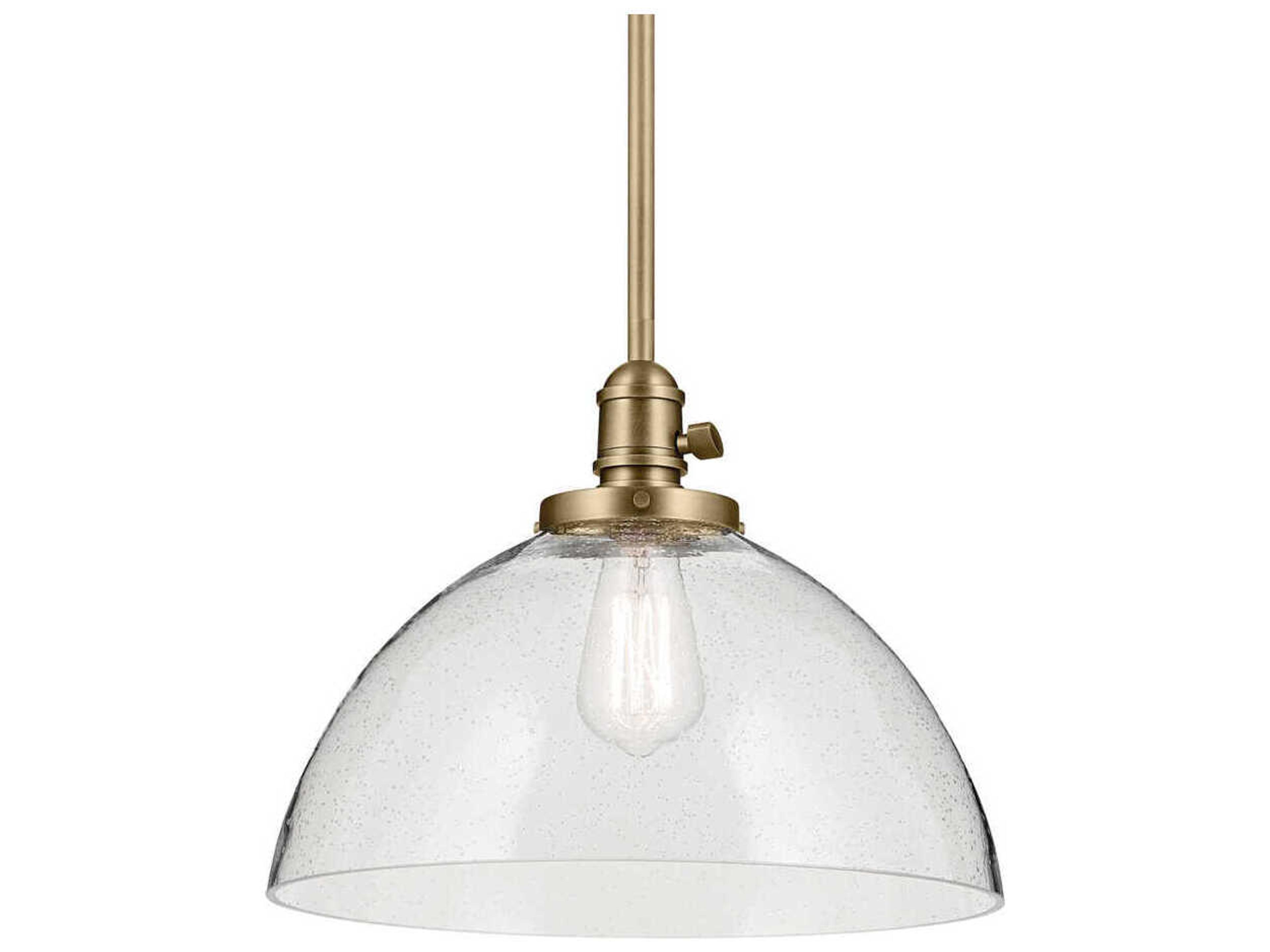 Kichler Avery 1-Light Natural Brass Dome Pendant